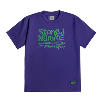 POT MEETS POP - STONED BY NATURE TEE PURPLE SS`23
