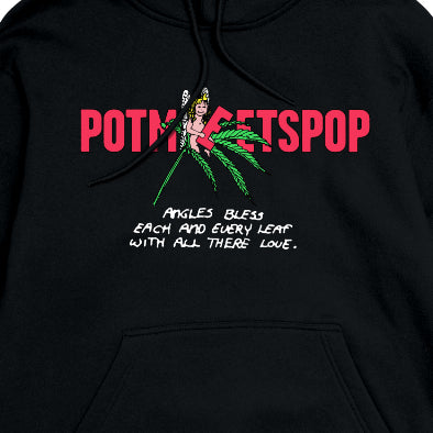 Pot Meets Pop Hoodie - Leaf Logo Hoodie Black Fw25 - Sweatshirt