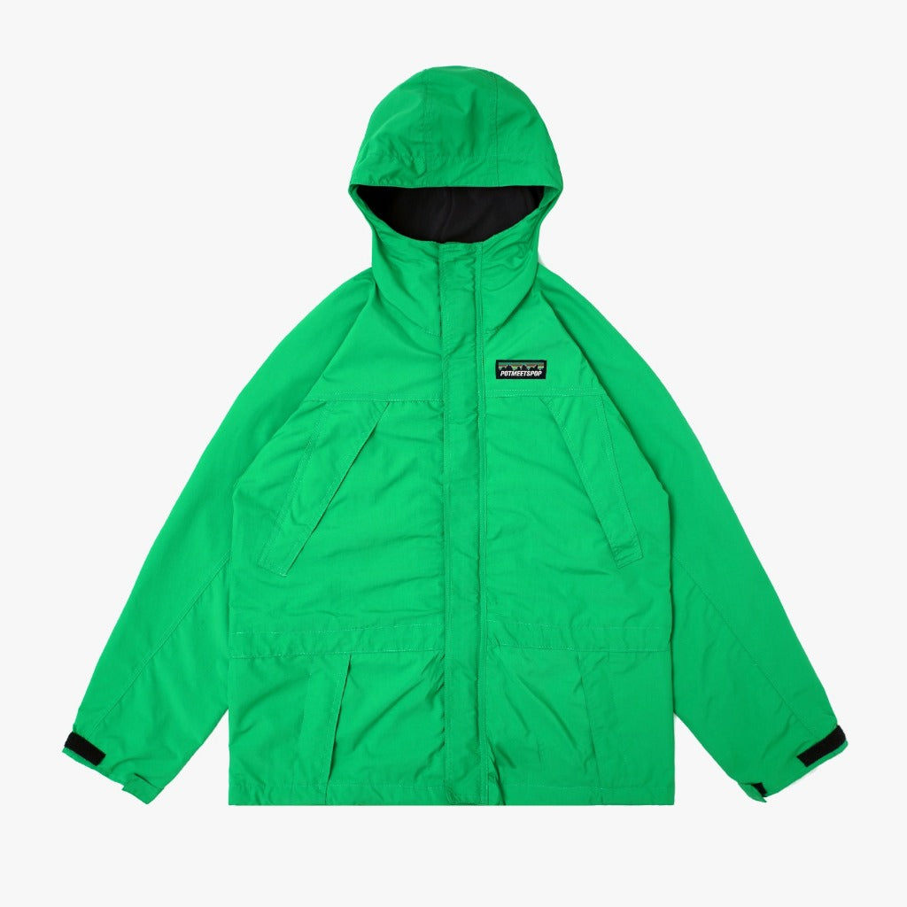 Pot Meets Pop Jaket - Leafy Outdoor Jacket Green Fw25 - Outdoor Jacket