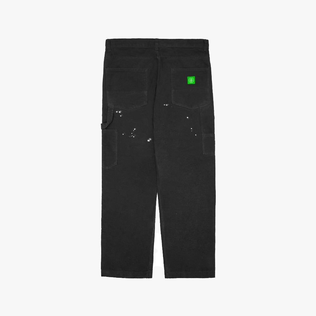 Pot Meets Pop Celana Panjang - Cacho Carpenter Duck Canvas Dirty Washed Black Fw25 - Carpenter Pants