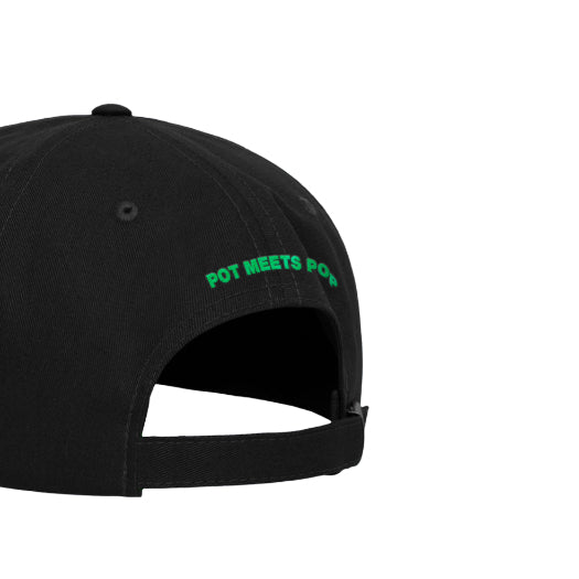 Pot Meets Pop Topi - Modern Day Hippie Dad Cap Black Fw25 - Cap