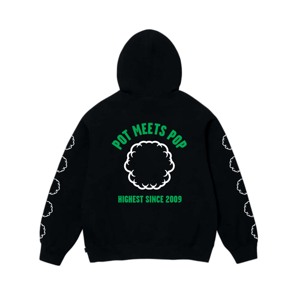 Pot Meets Pop Hoodie - Smoke Logo Zip Hoodie Black Fw25 - Sweatshirt