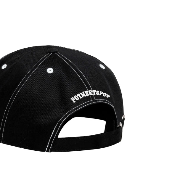 Pot Meets Pop Topi - Downers 6 Panel Black Fw25 - Cap