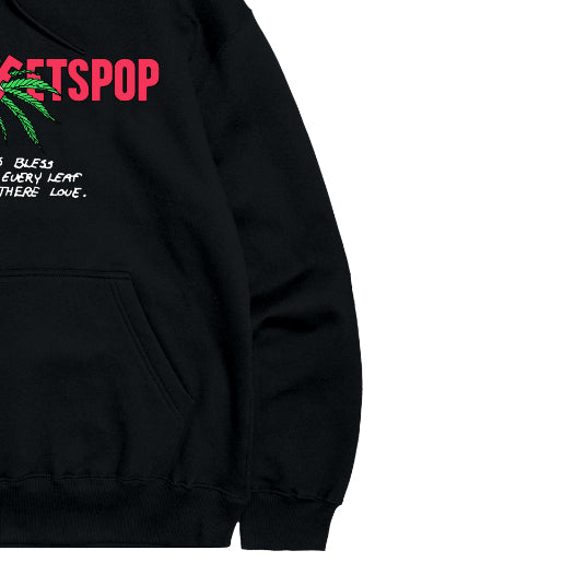 Pot Meets Pop Hoodie - Leaf Logo Hoodie Black Fw25 - Sweatshirt