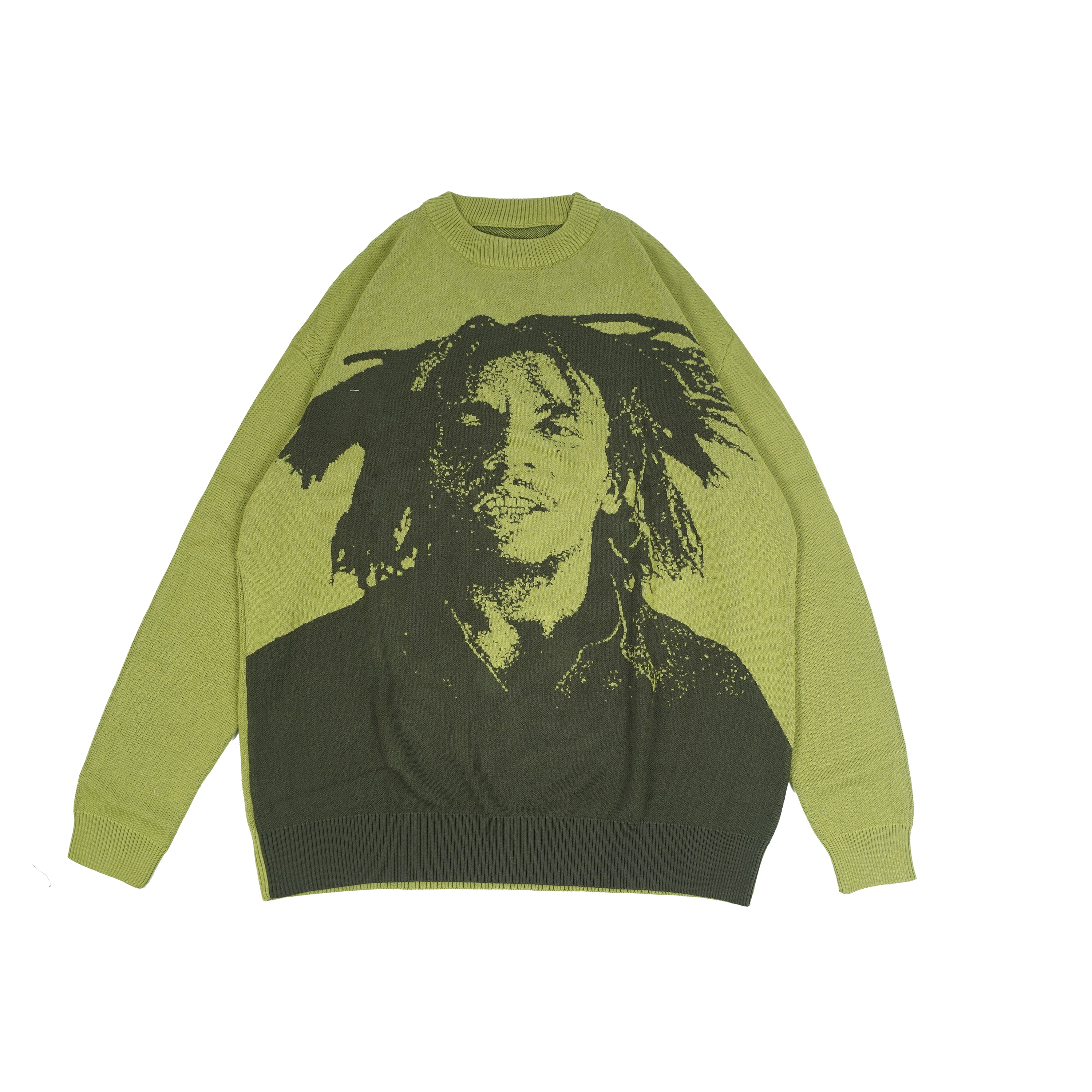 Pot Meets Pop x Bob Marley - Natty Dread Knitted Sweater Green