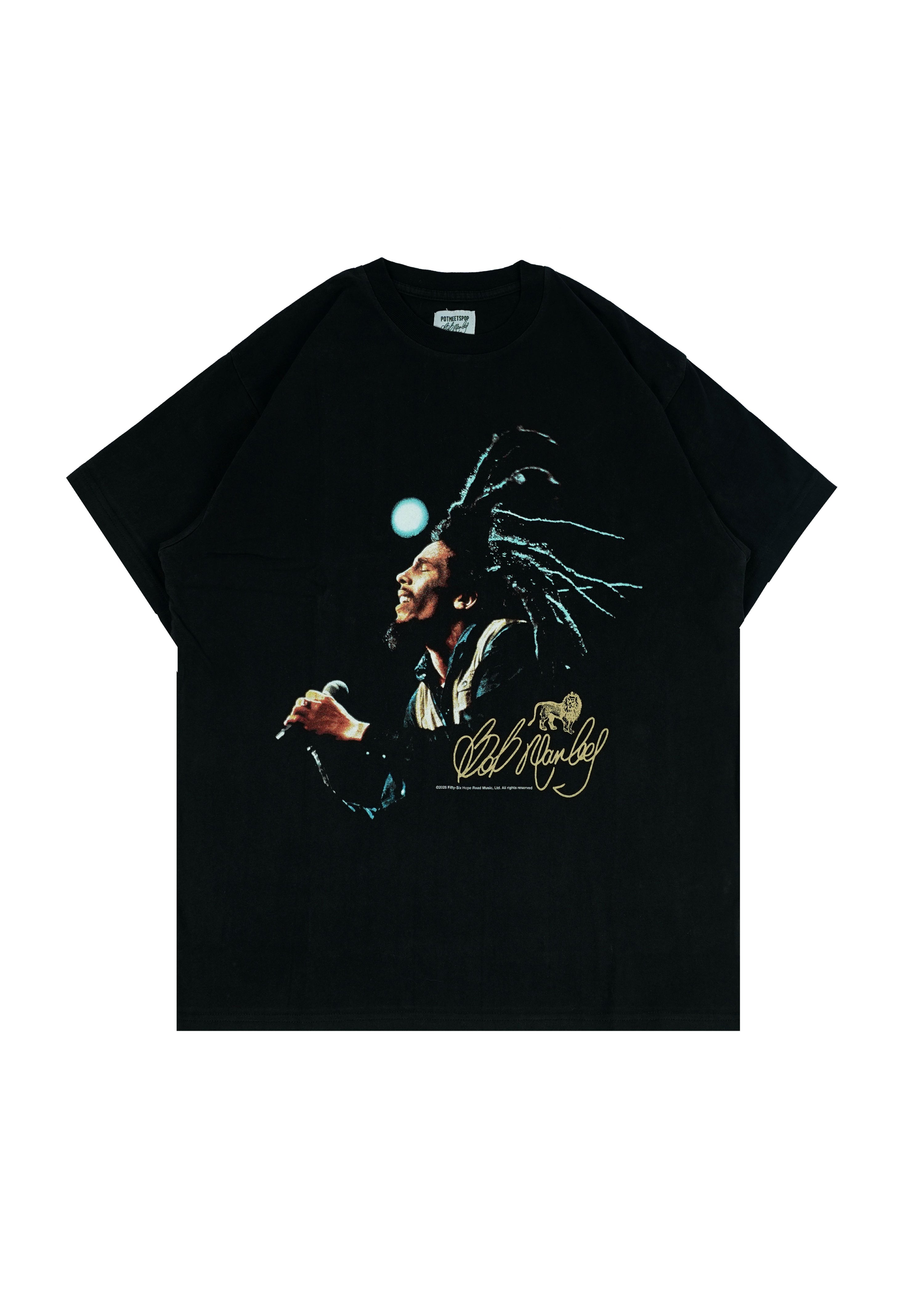 Pot Meets Pop x Bob Marley - Live Tee Black