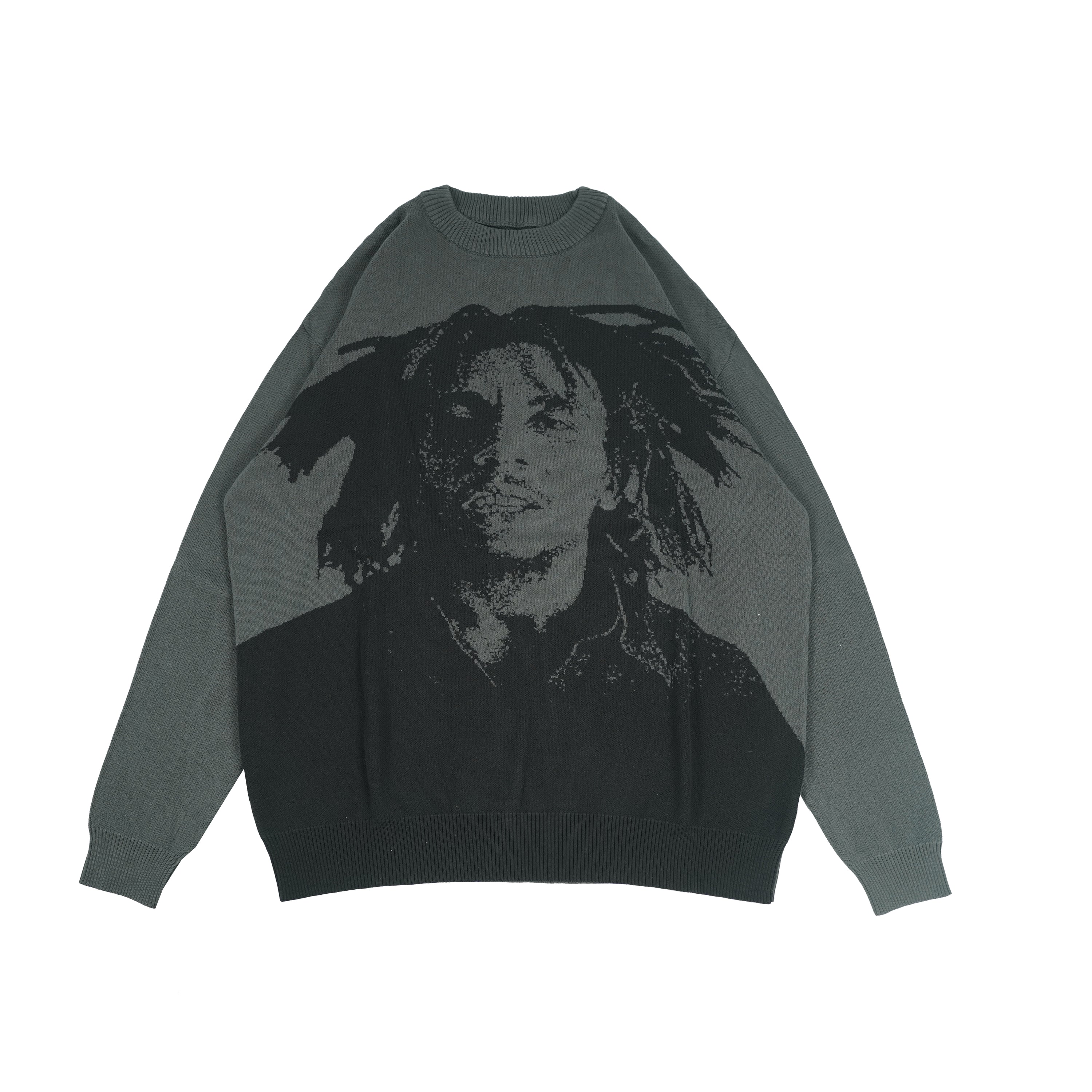 Pot Meets Pop x Bob Marley - Natty Dread Knitted Sweater Grey