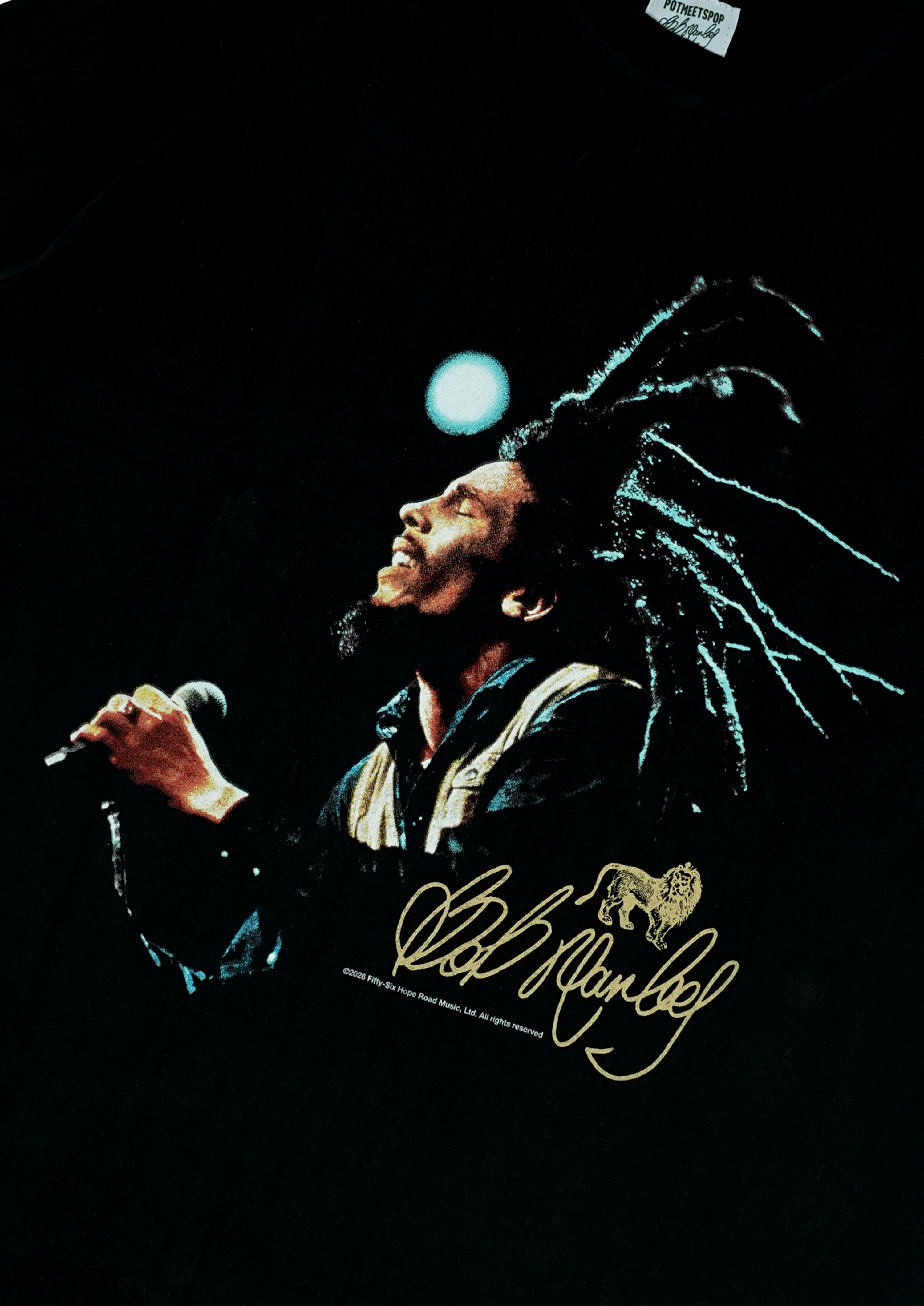 Pot Meets Pop x Bob Marley - Live Tee Black