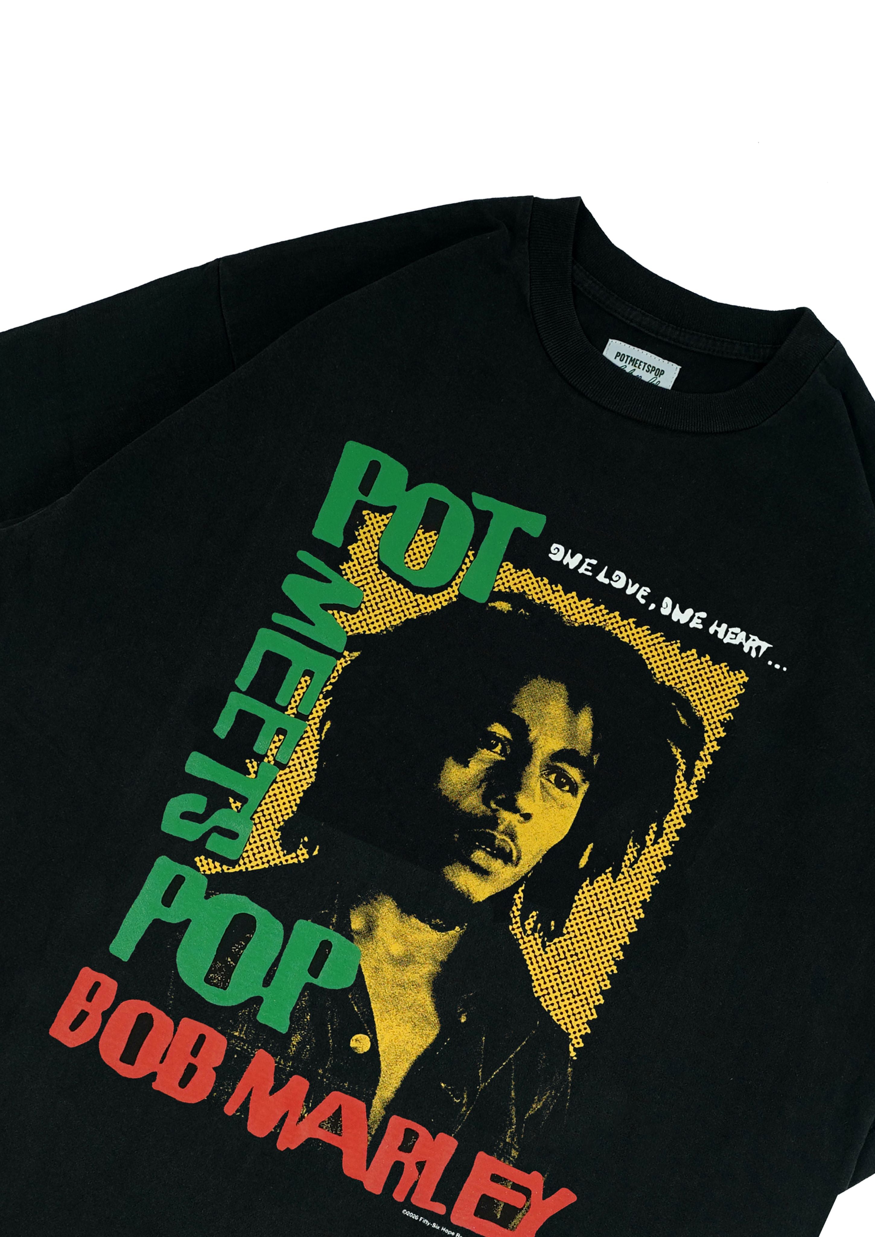 Pot Meets Pop x Bob Marley - One Love Tee Black