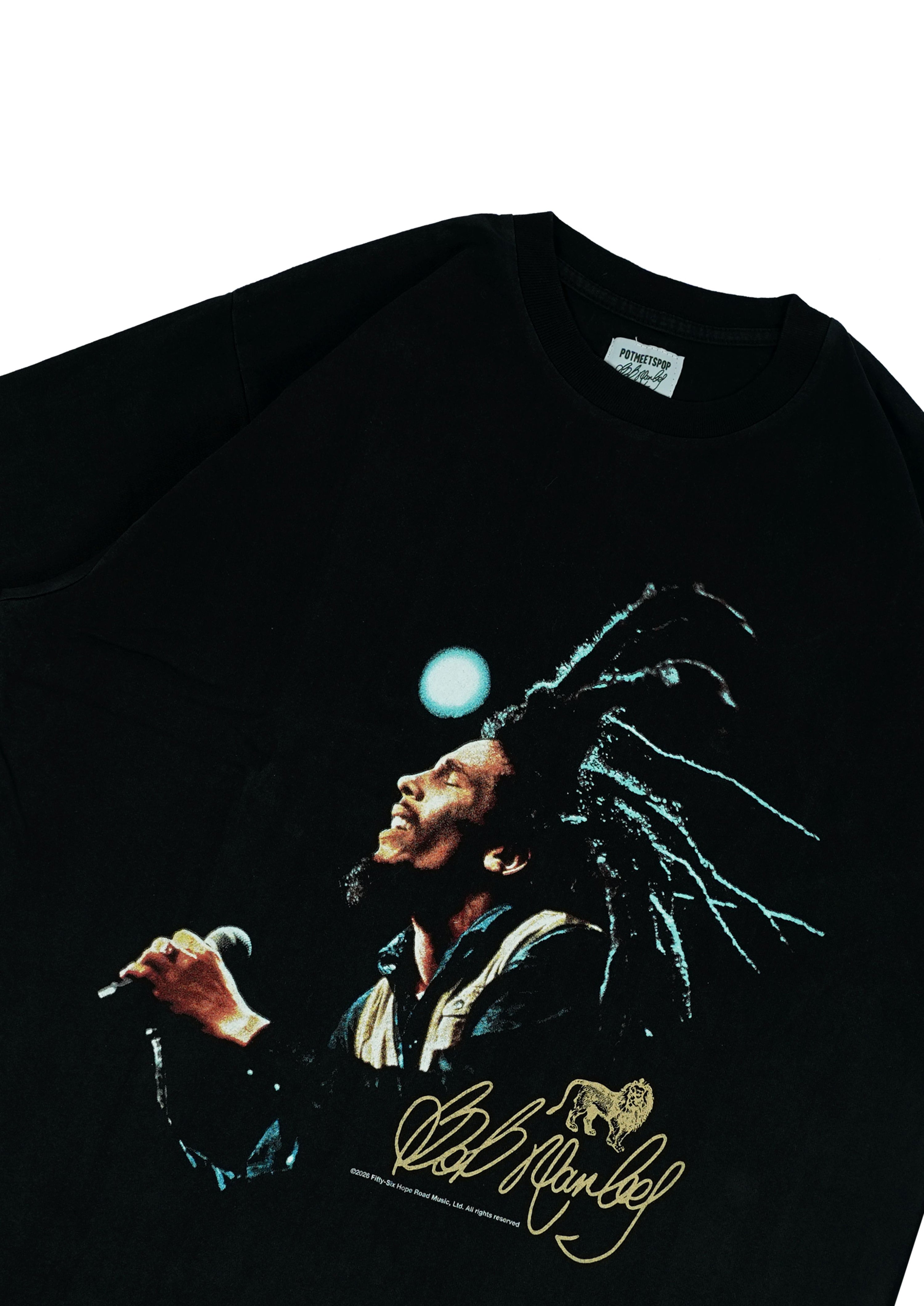 Pot Meets Pop x Bob Marley - Live Tee Black