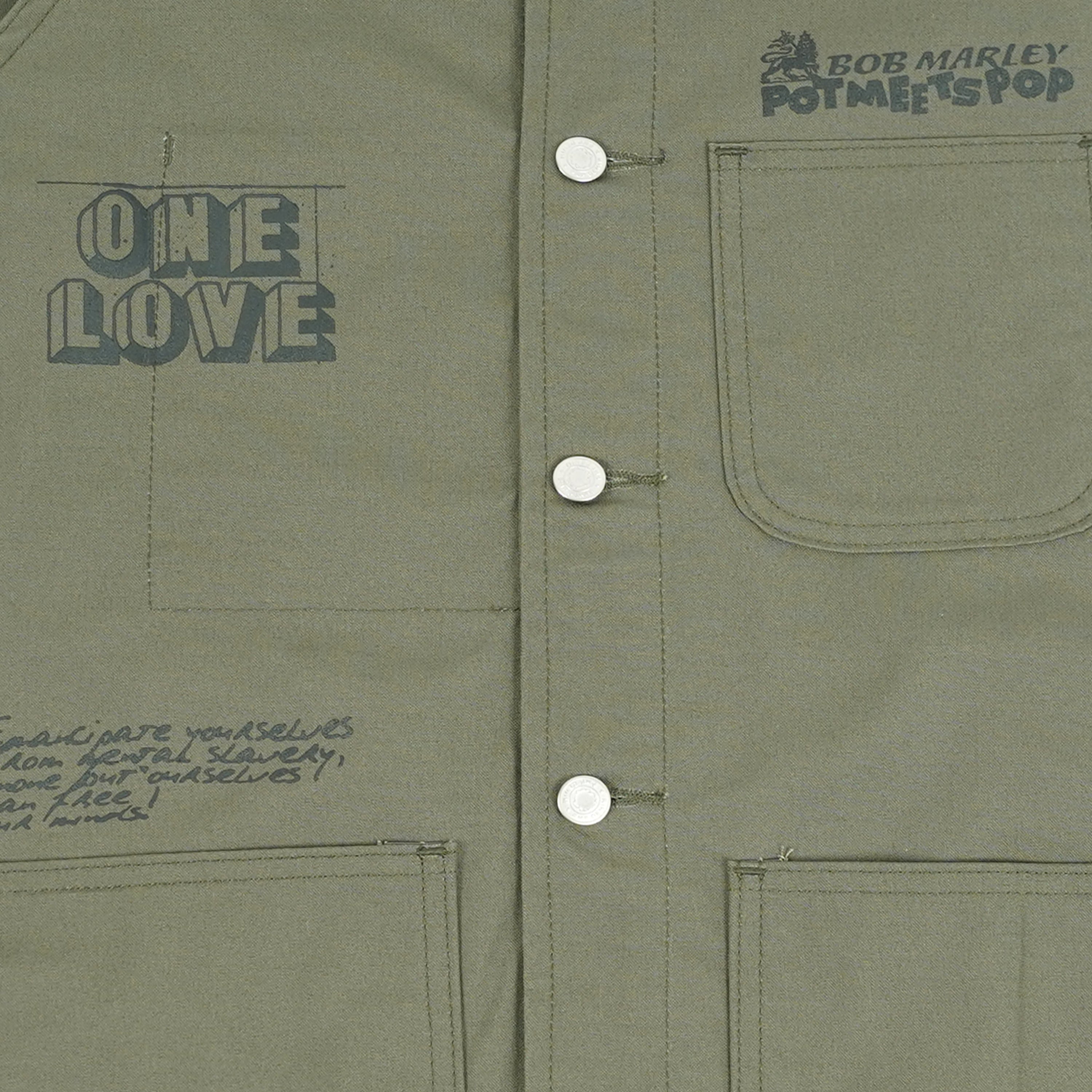 Pot Meets Pop x Bob Marley - Jamming Chore Coat Olive Green