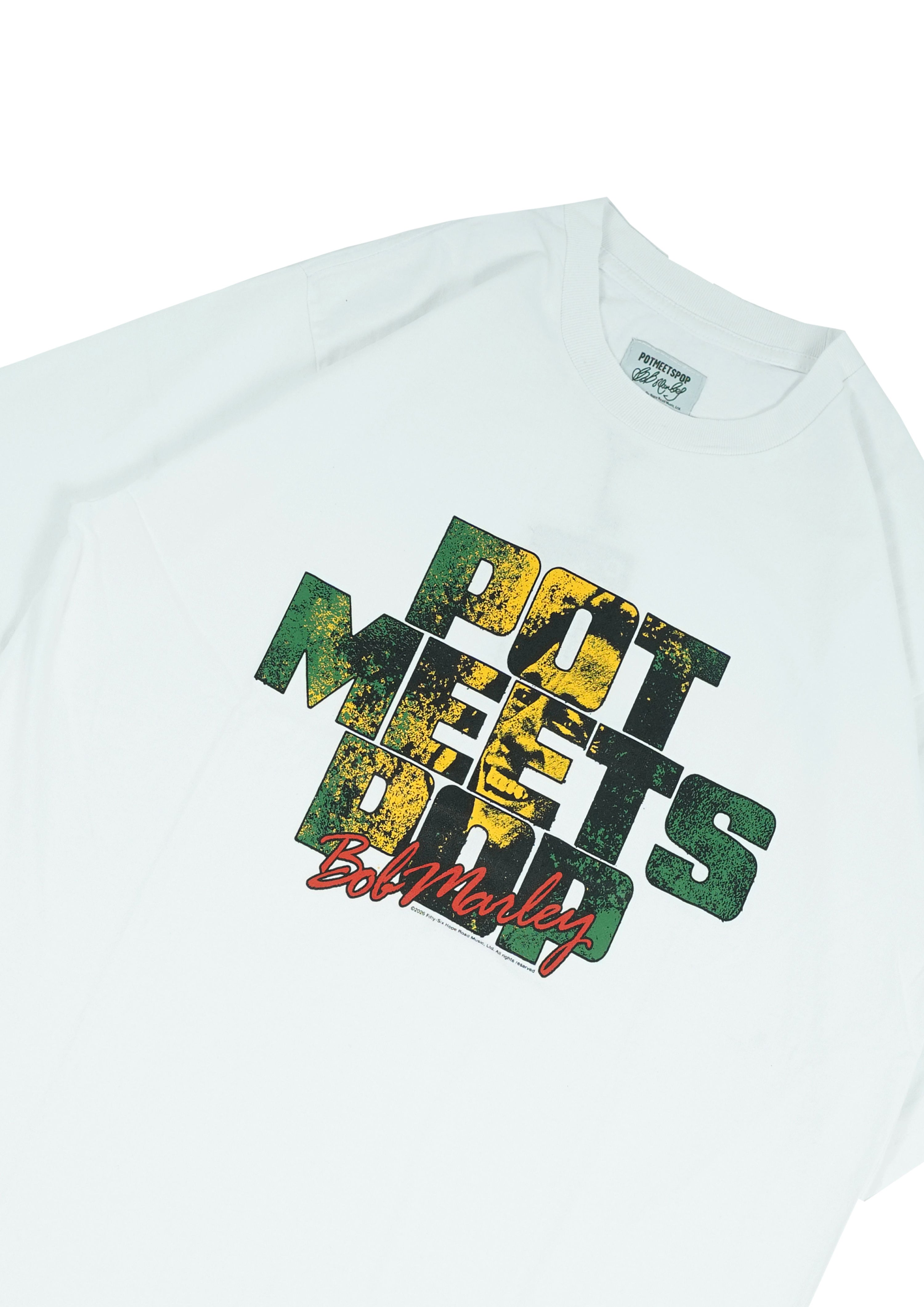 Pot Meets Pop x Bob Marley - Sunset Tee White