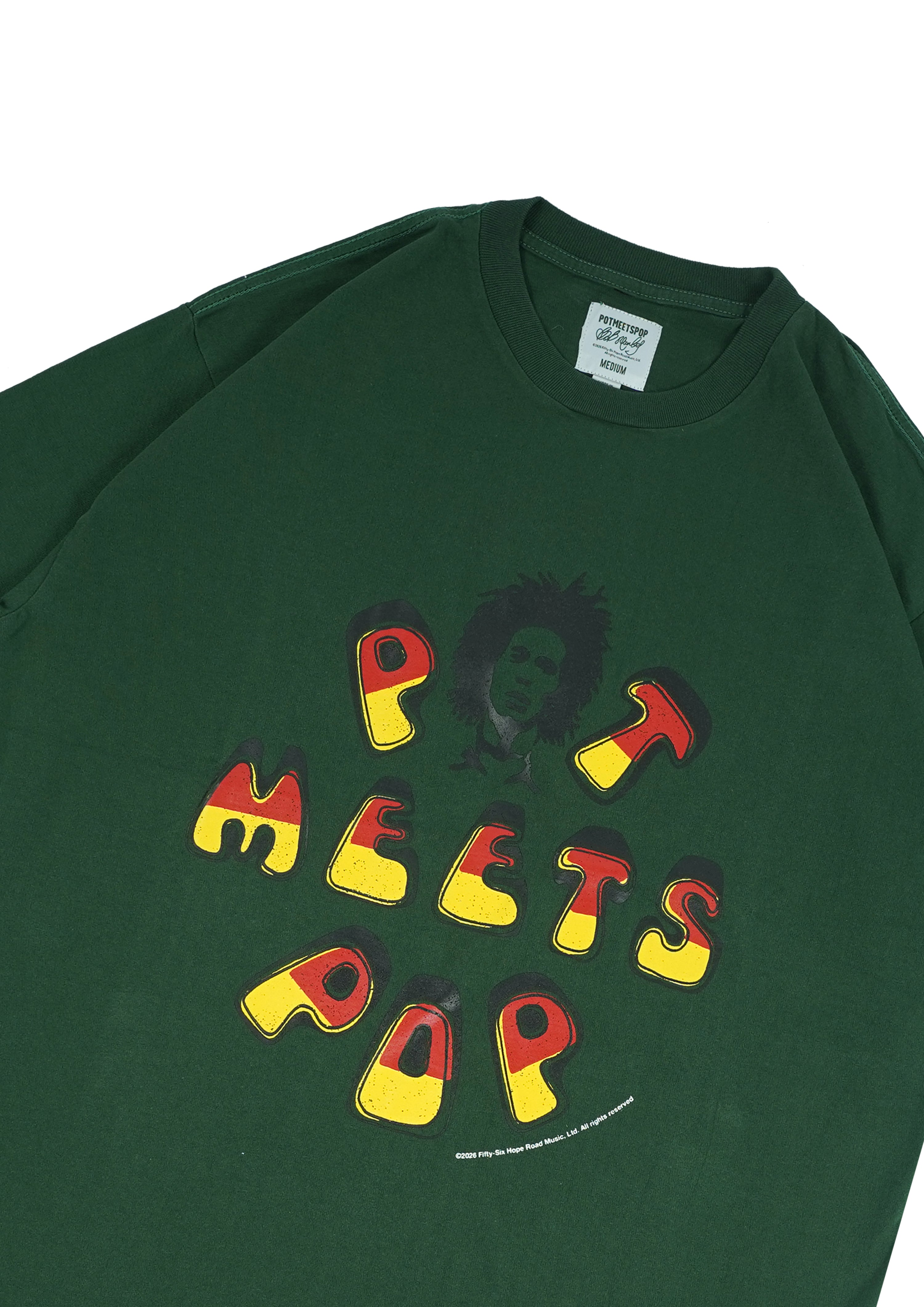 Pot Meets Pop x Bob Marley - Tuff Gong Tee Green