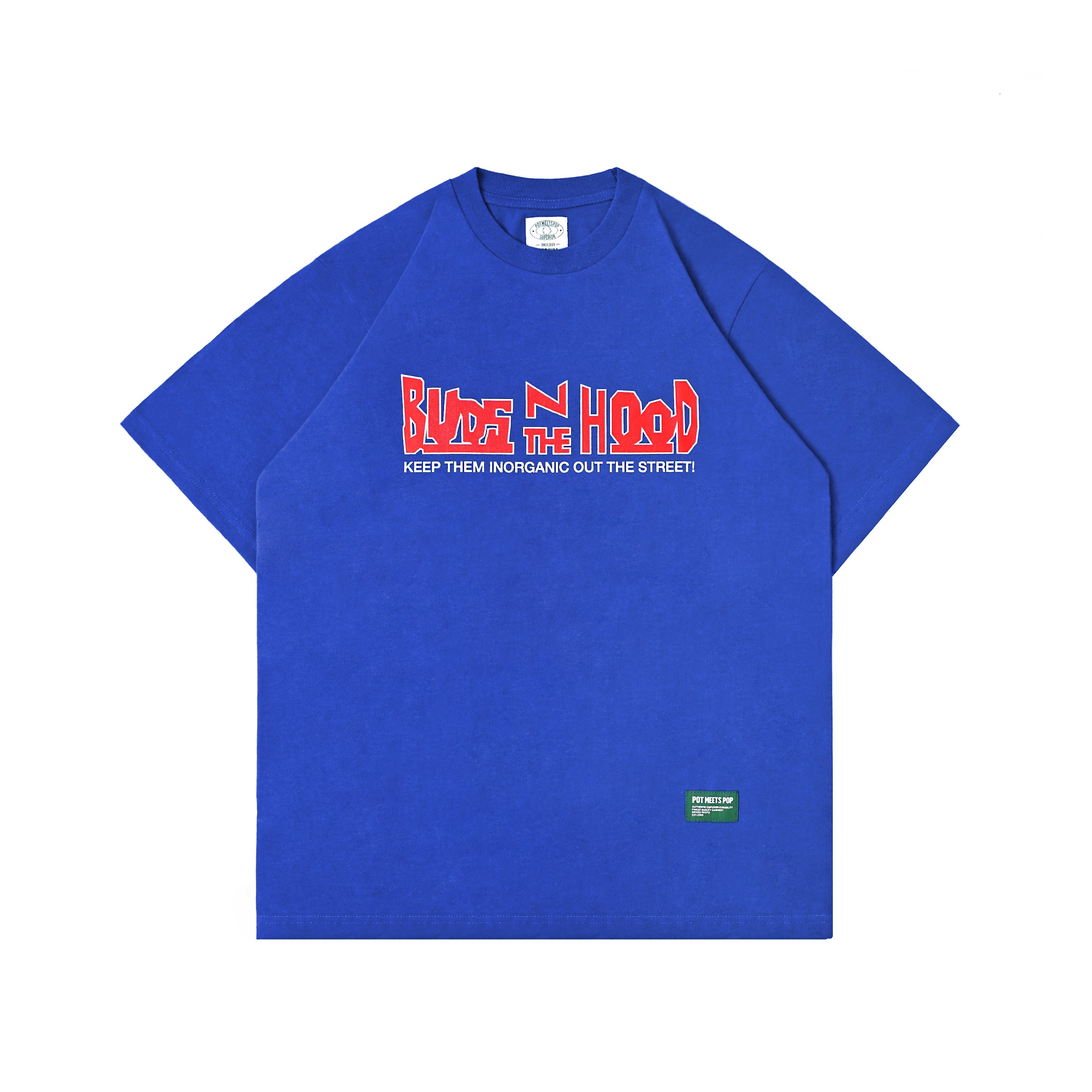Pot Meets Pop Tshirt - Budz In The Hood Tee Blue Ss25