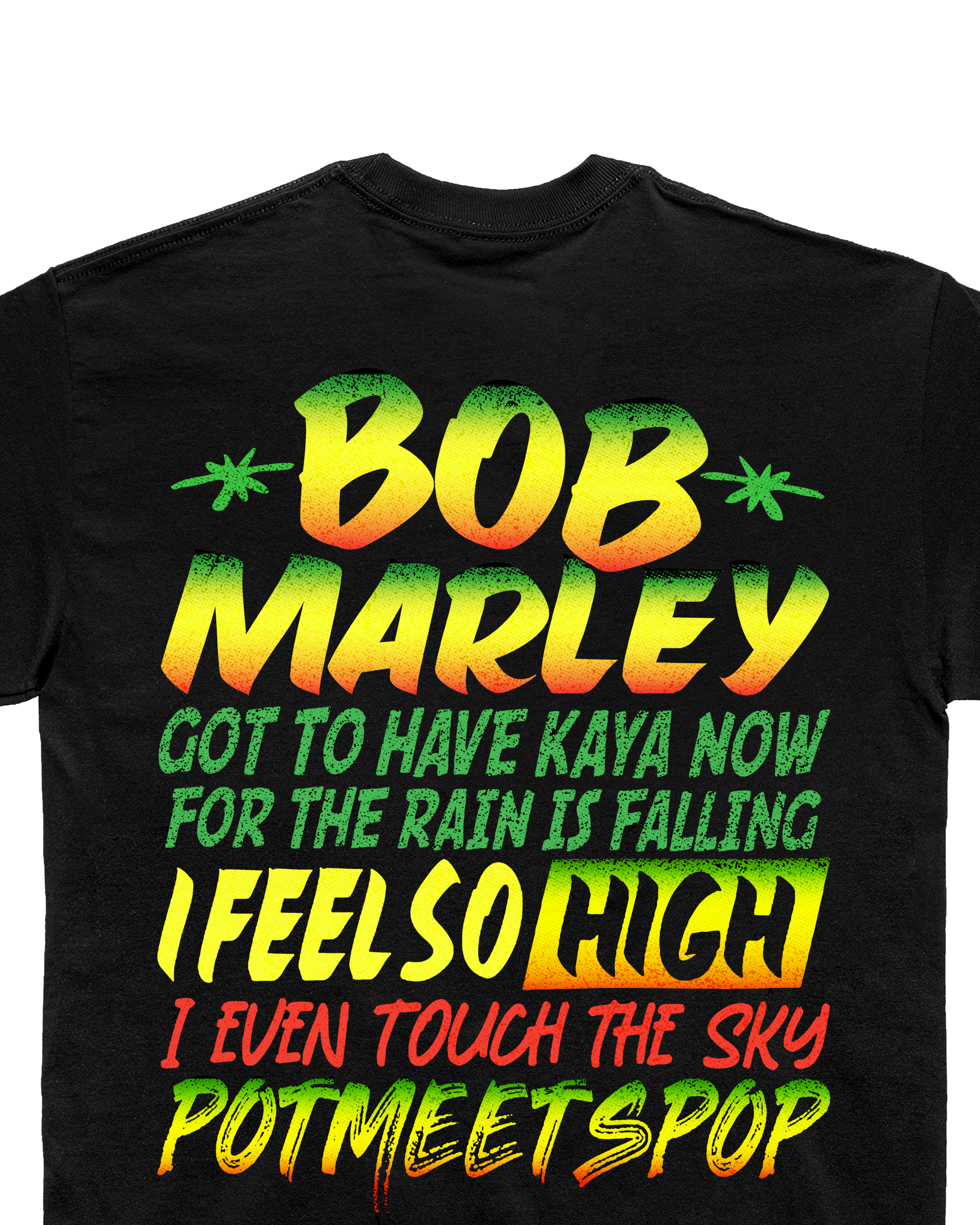 Pot Meets Pop x Bob Marley - I Feel So High Tee Black - T'shirt