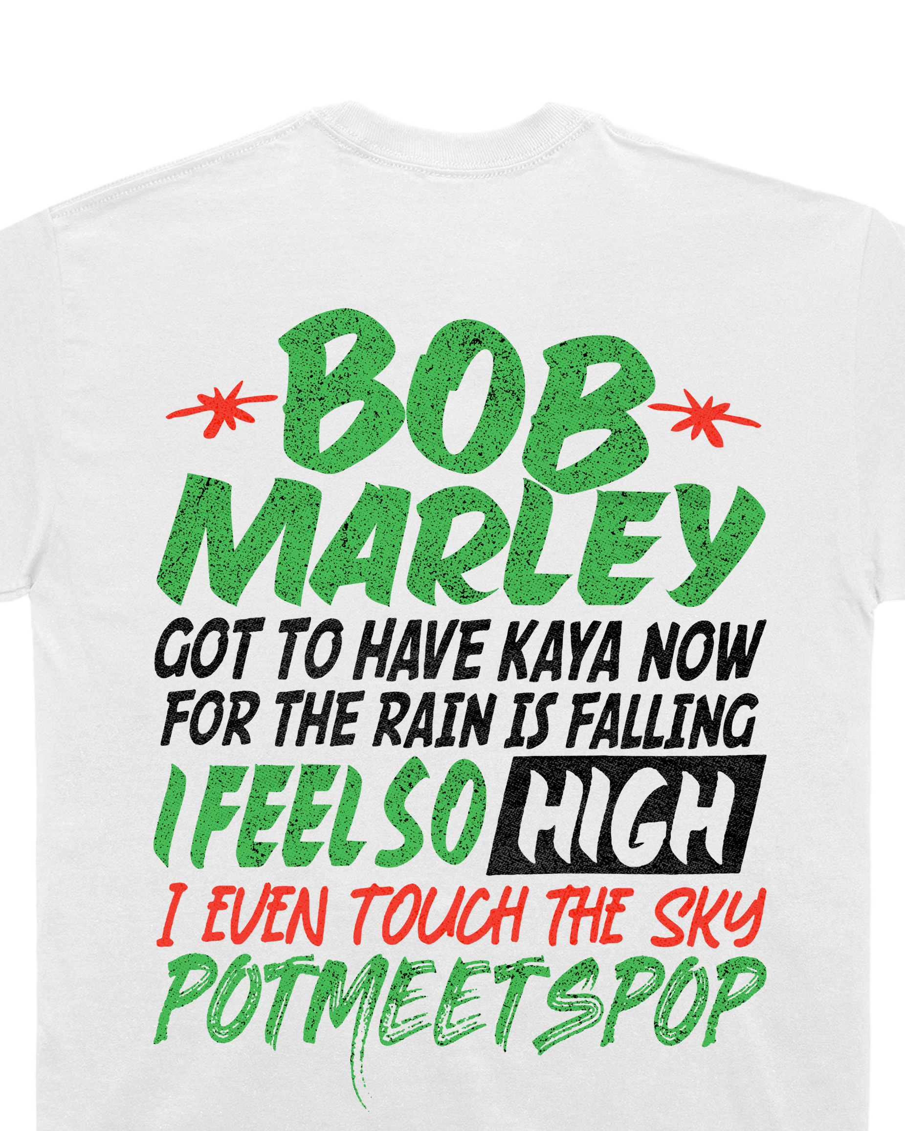 Pot Meets Pop x Bob Marley - I Feel So High Tee White - T'shirt