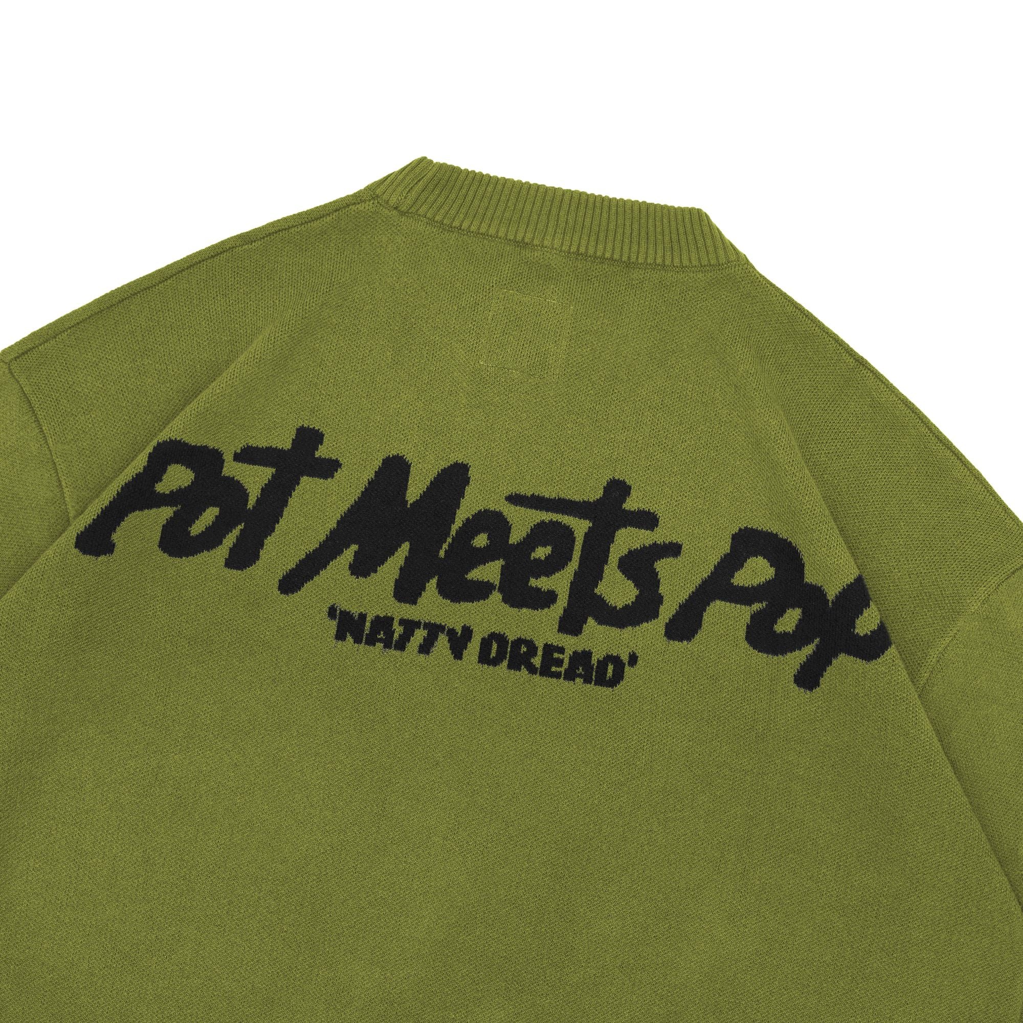 Pot Meets Pop x Bob Marley - Natty Dread Knitted Sweater Green
