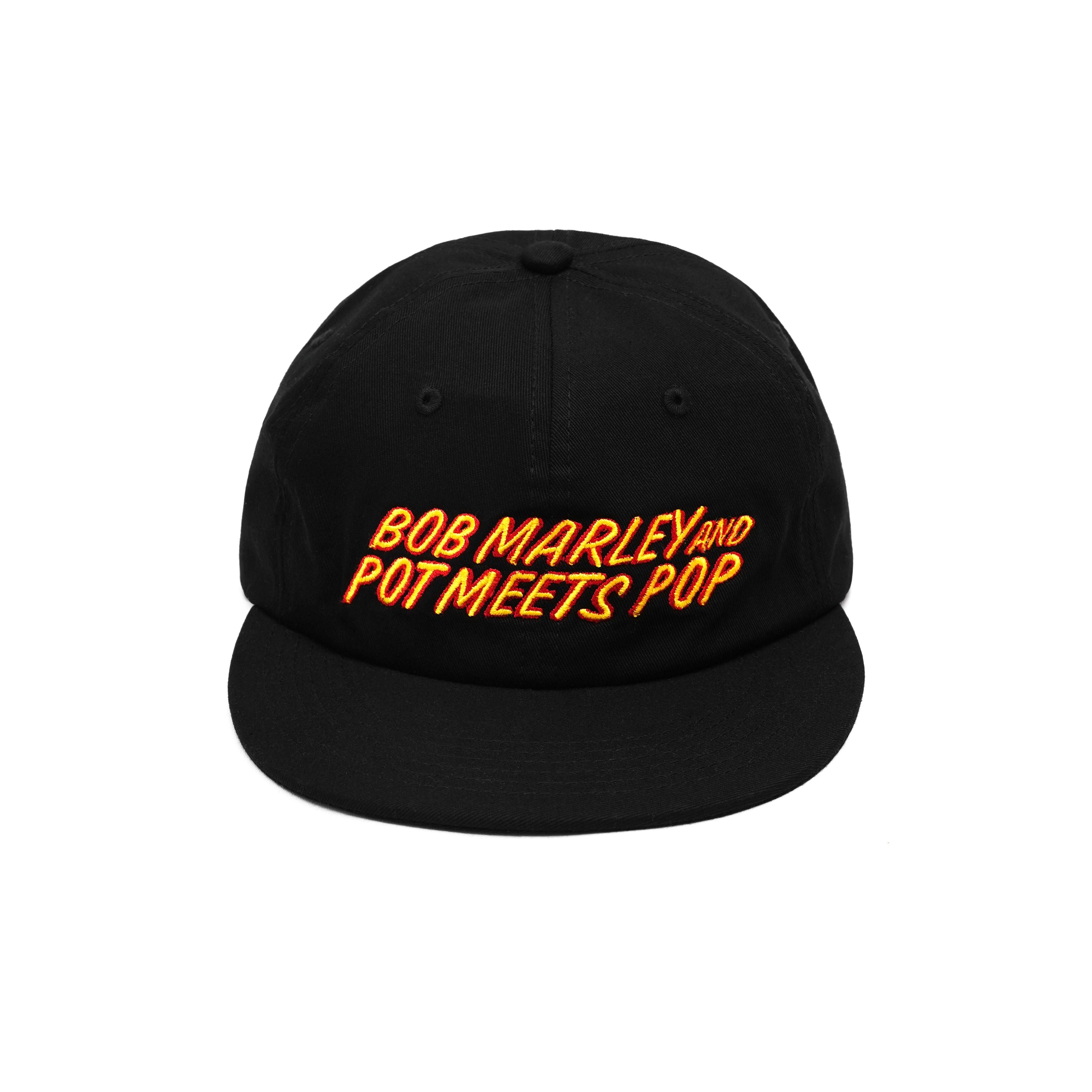 Pot Meets Pop x Bob Marley - Live 6 Panel Snapback Black