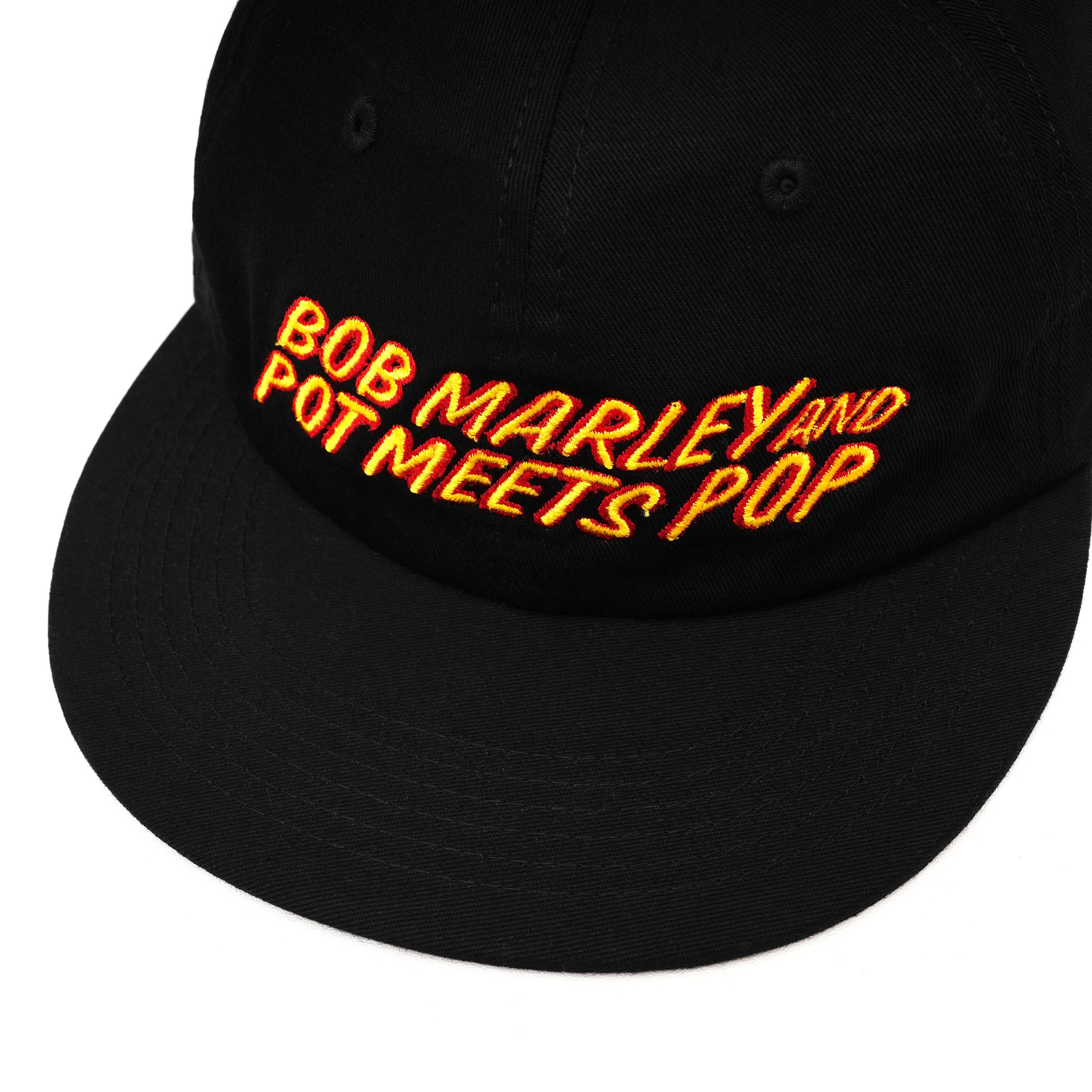 Pot Meets Pop x Bob Marley - Live 6 Panel Snapback Black