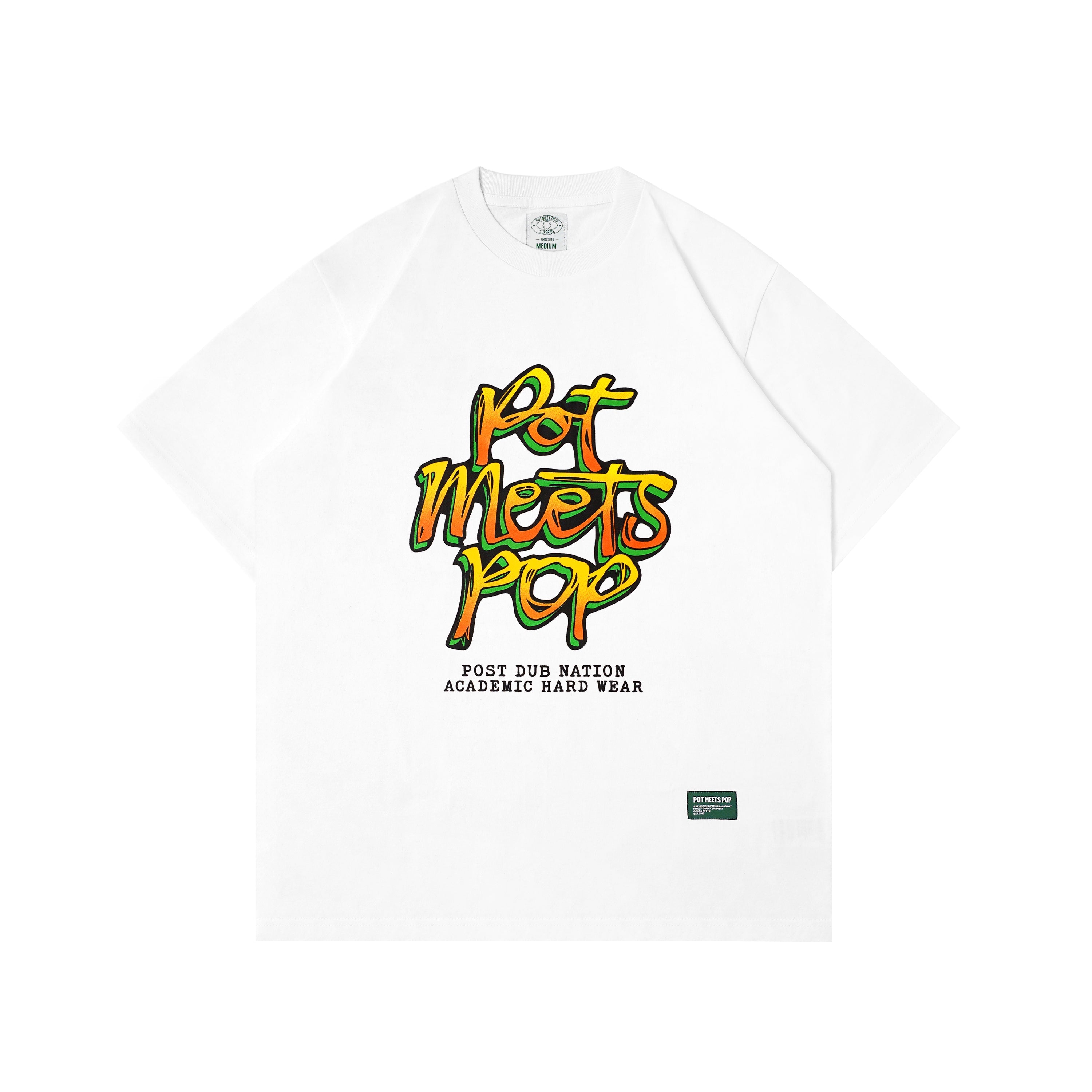 Pot Meets Pop Tshirt - Dub Nation tee White Ss25