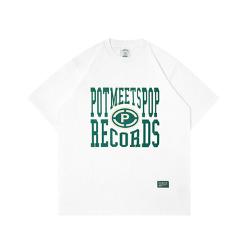 POT MEETS POP - PMP RECORDS TEE WHITE SS`25