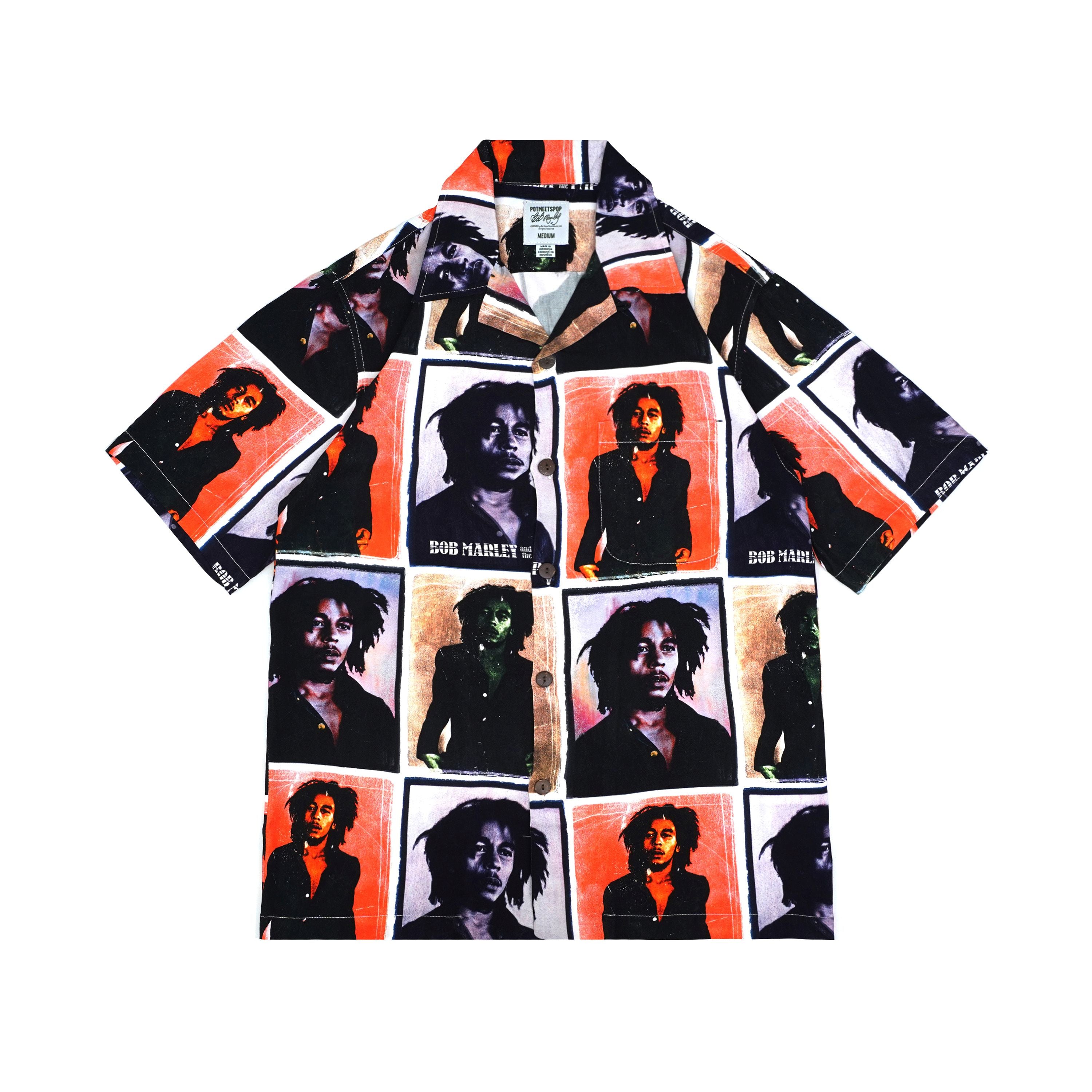 Pot Meets Pop x Bob Marley - Photo Aloha Shirt Multi Color