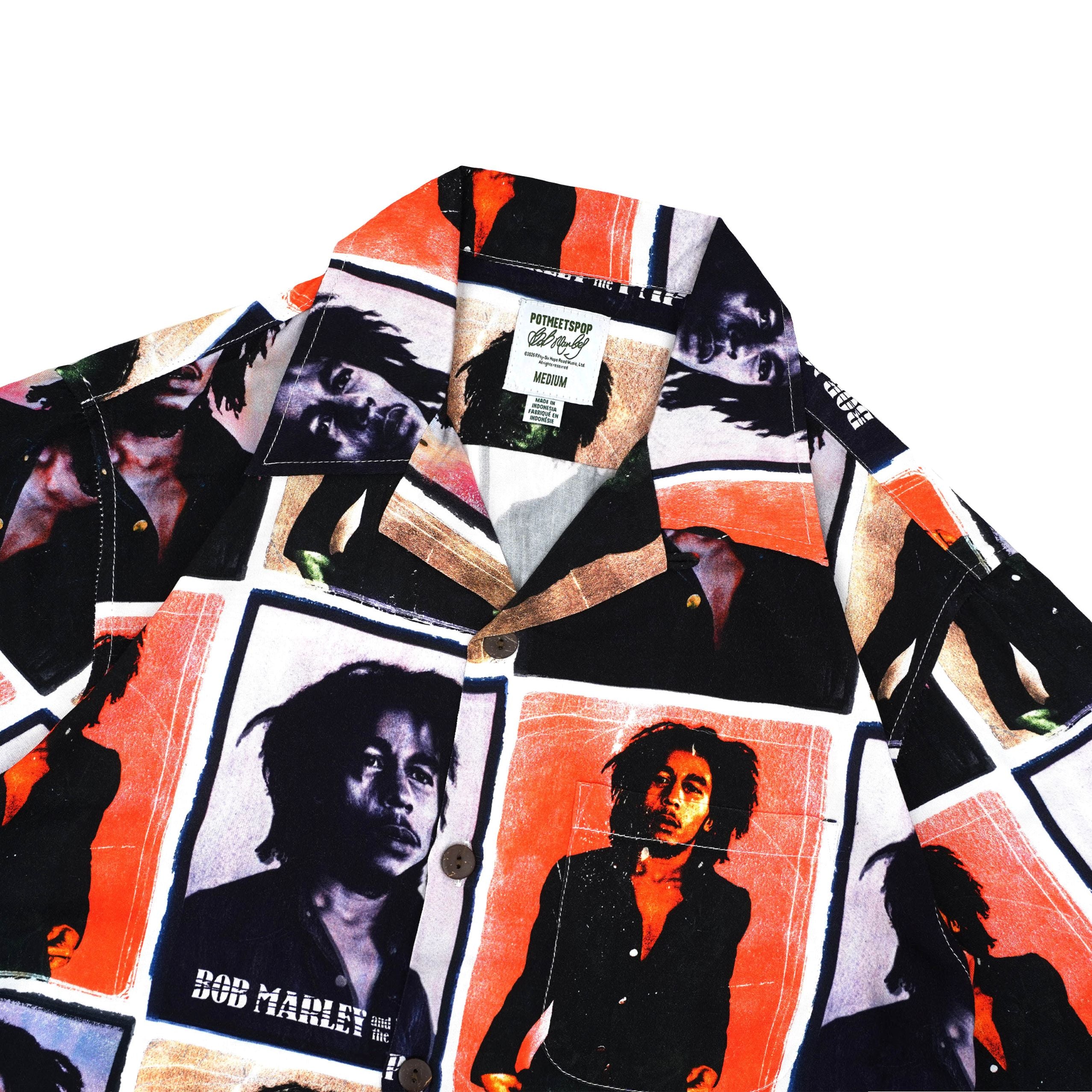 Pot Meets Pop x Bob Marley - Photo Aloha Shirt Multi Color