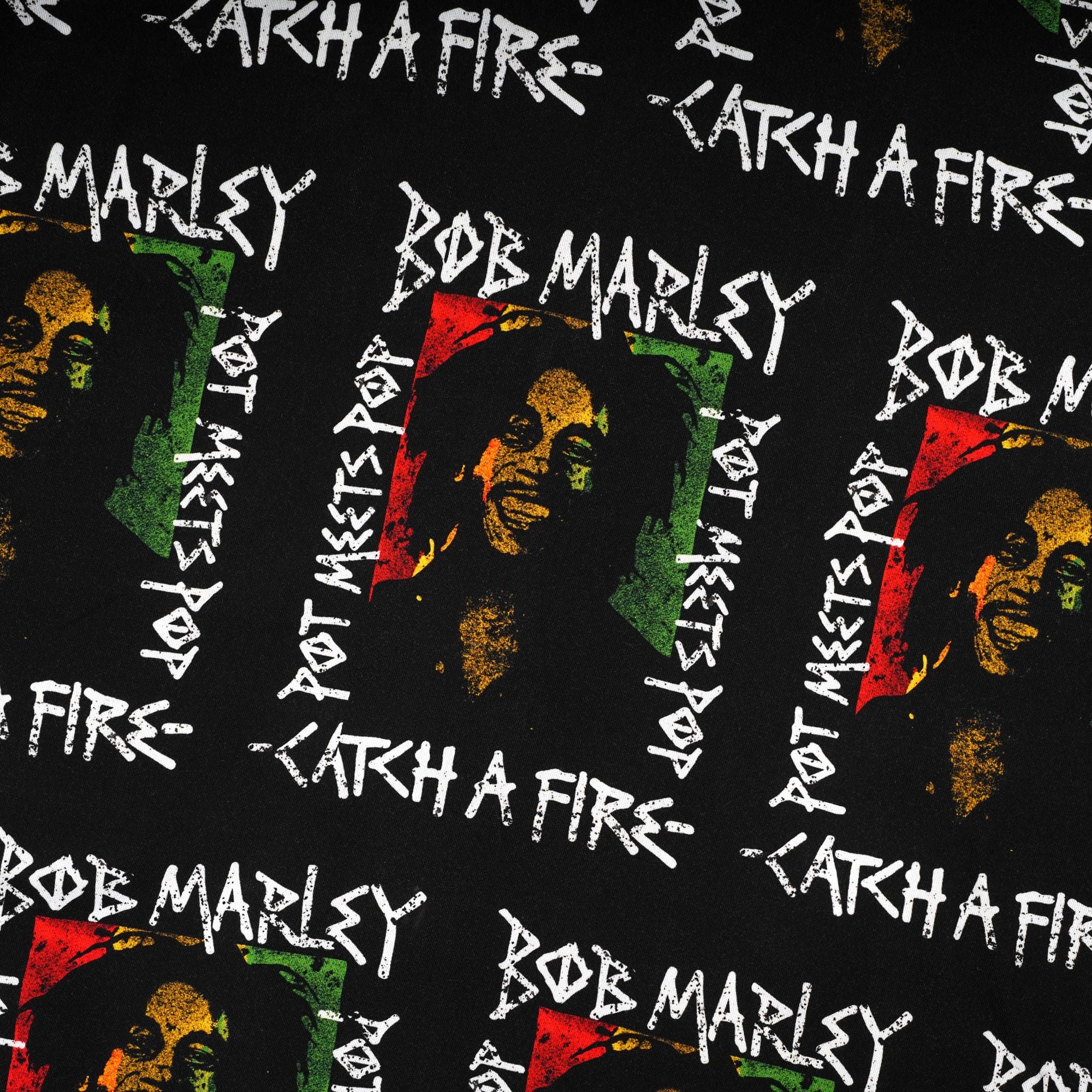 Pot Meets Pop x Bob Marley - Catch A Fire Aloha Shirt Multi Color