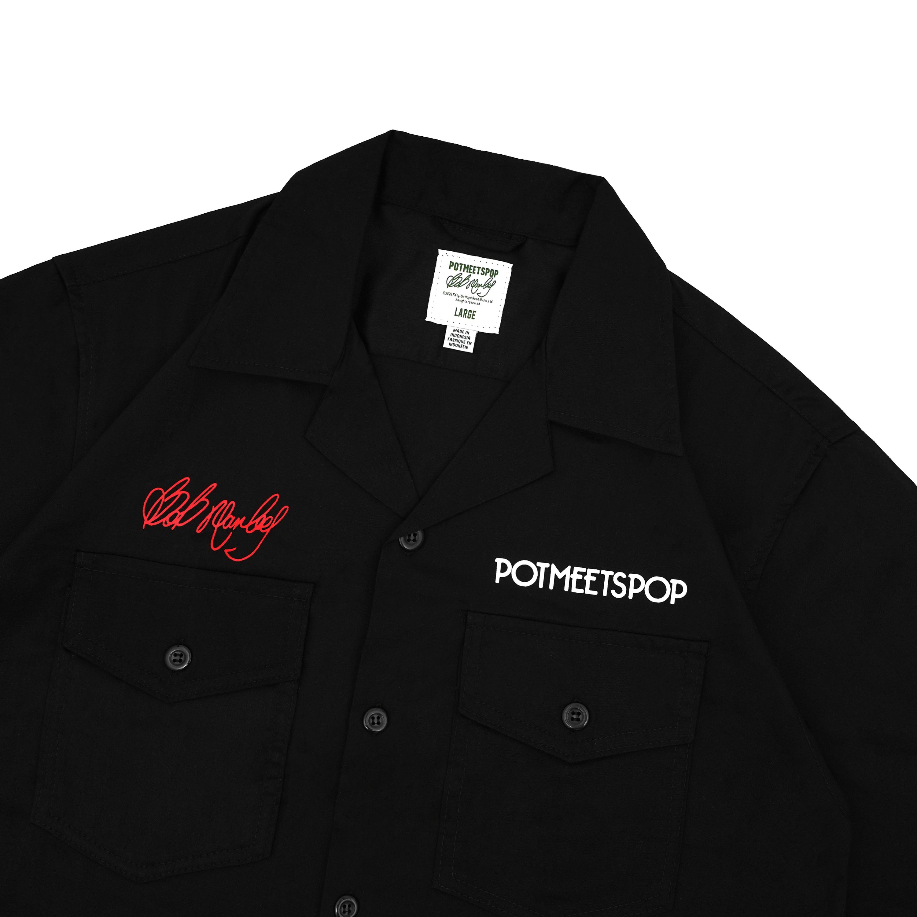 Pot Meets Pop x Bob Marley - Exodus Workshirt Black