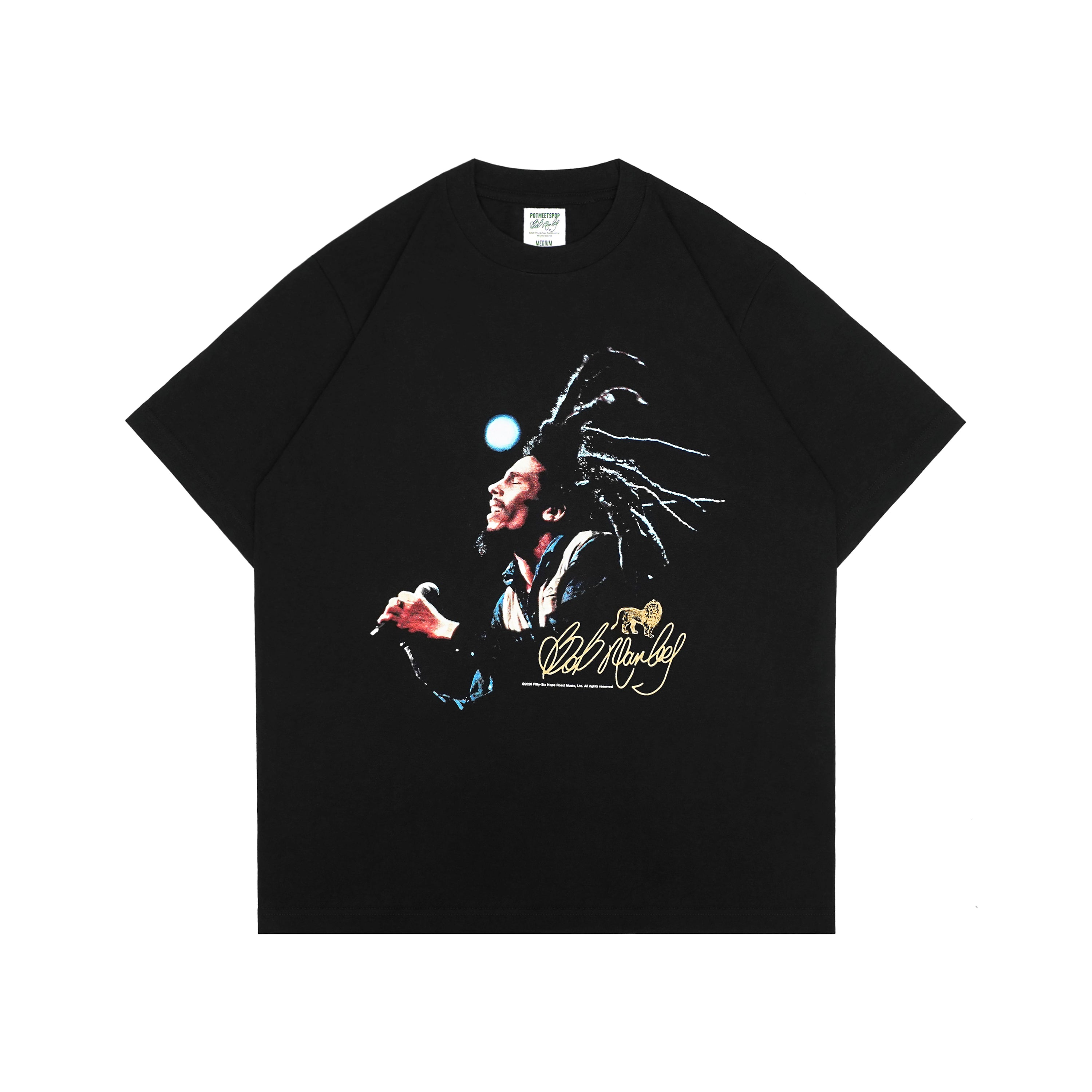 Pot Meets Pop x Bob Marley - Live Tee Black