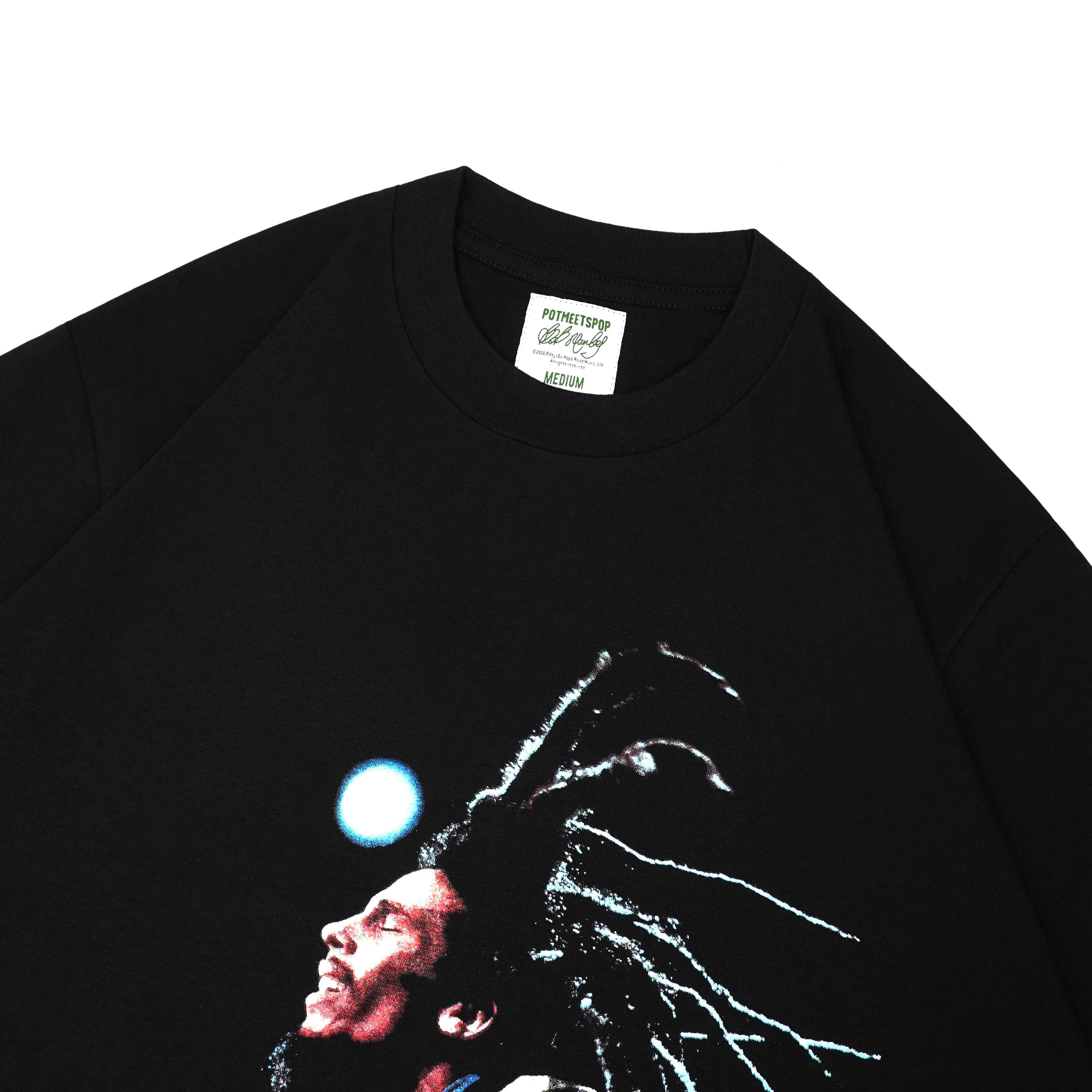 Pot Meets Pop x Bob Marley - Live Tee Black
