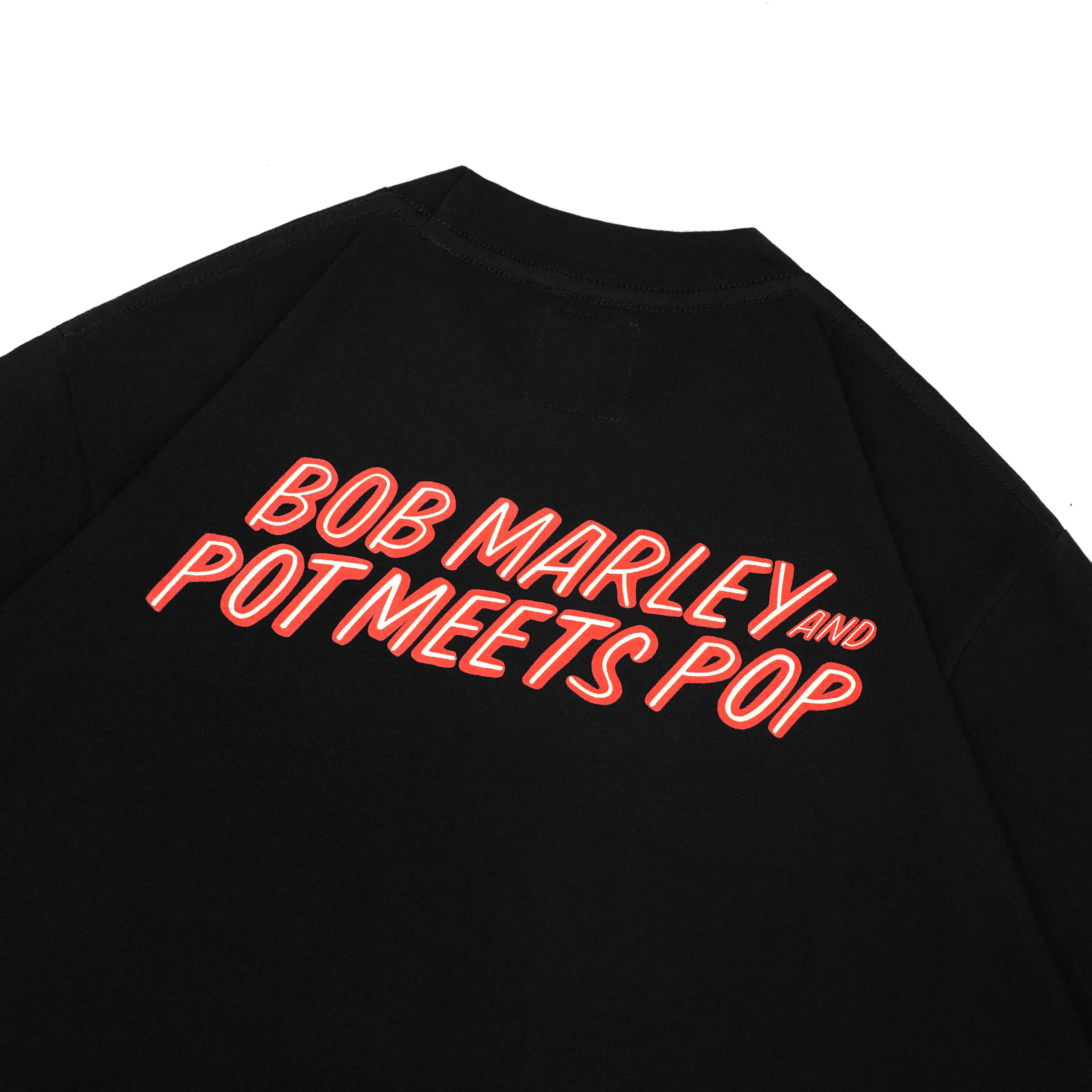 Pot Meets Pop x Bob Marley - Live Tee Black