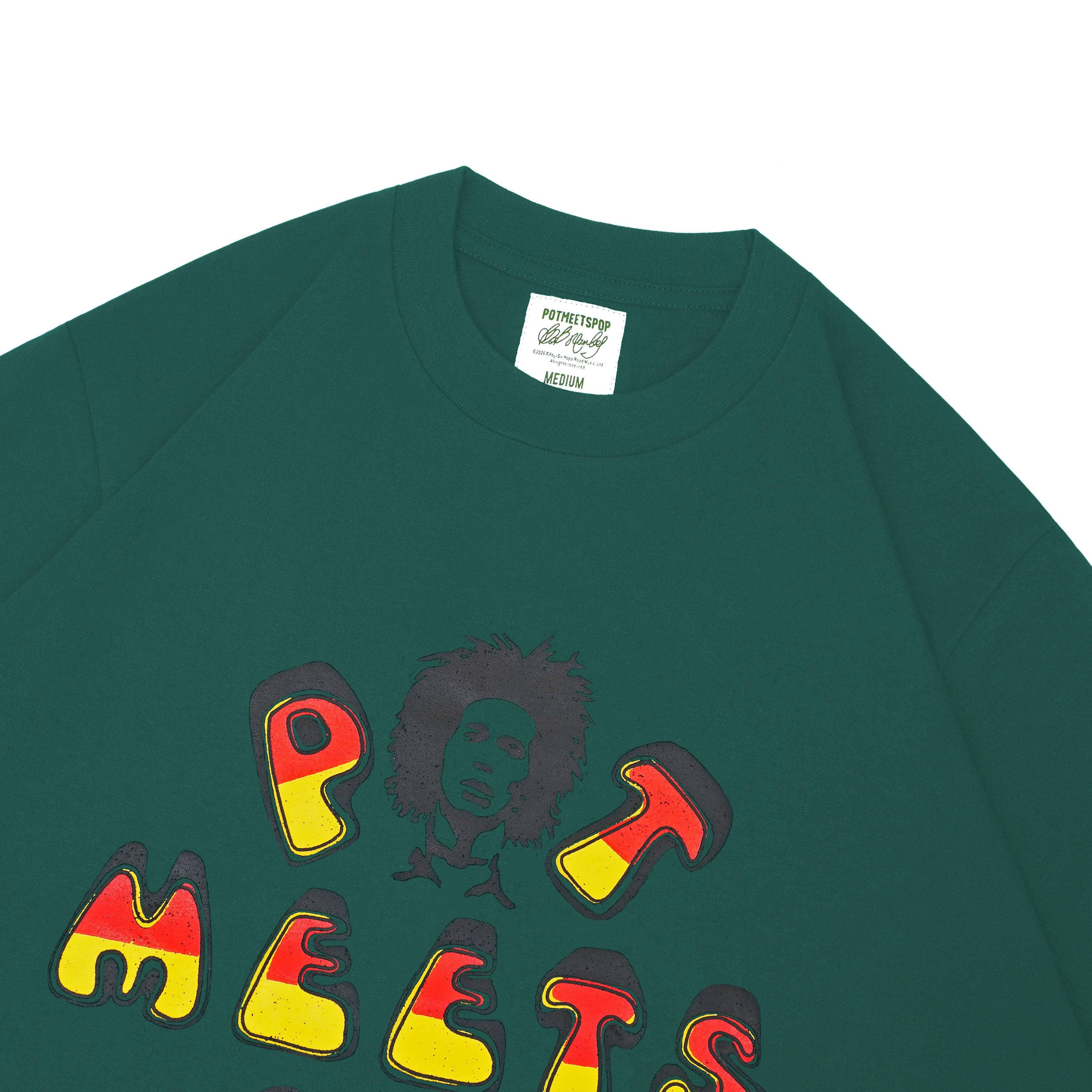Pot Meets Pop x Bob Marley - Tuff Gong Tee Green