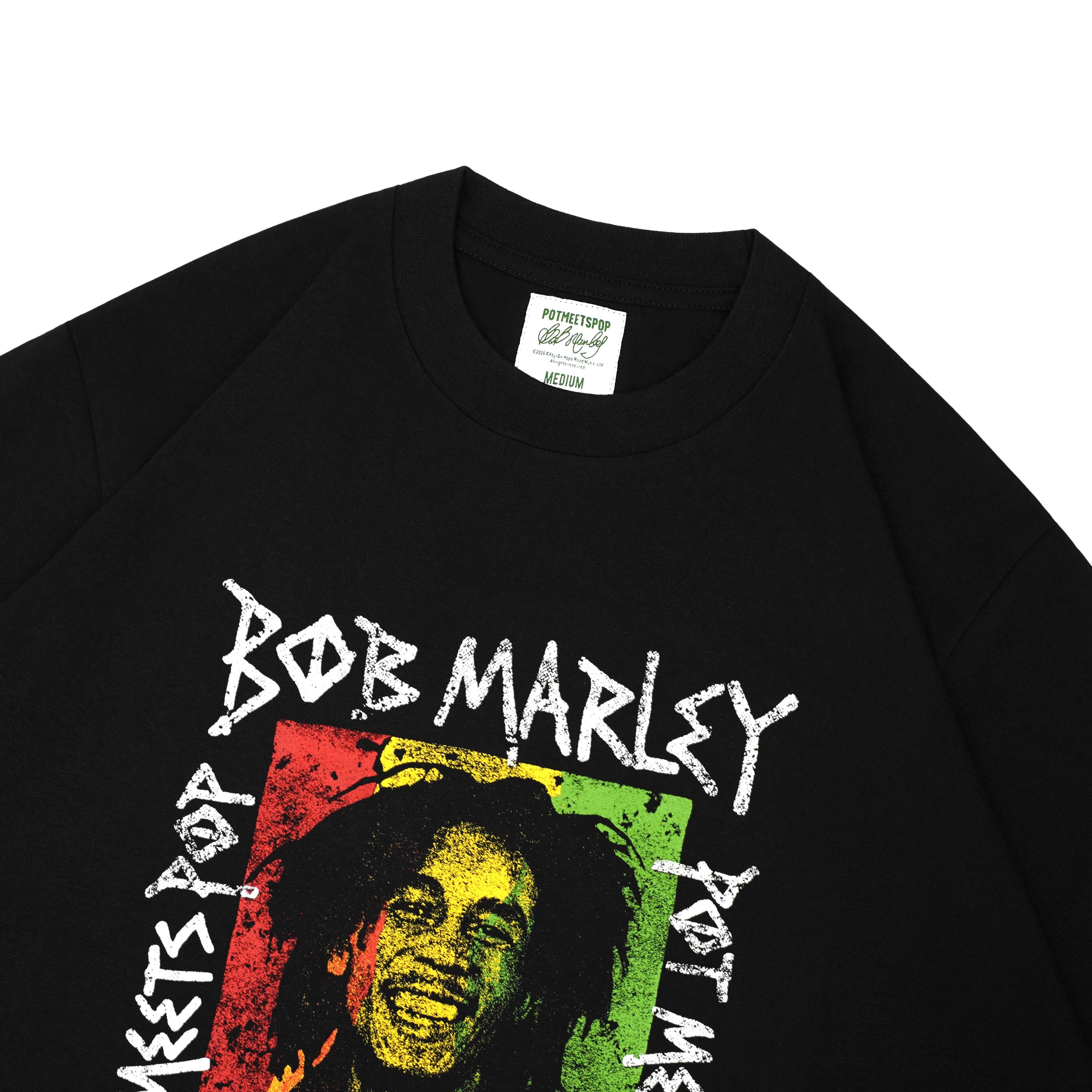 Pot Meets Pop x Bob Marley - Catch A fire Longsleeve Black