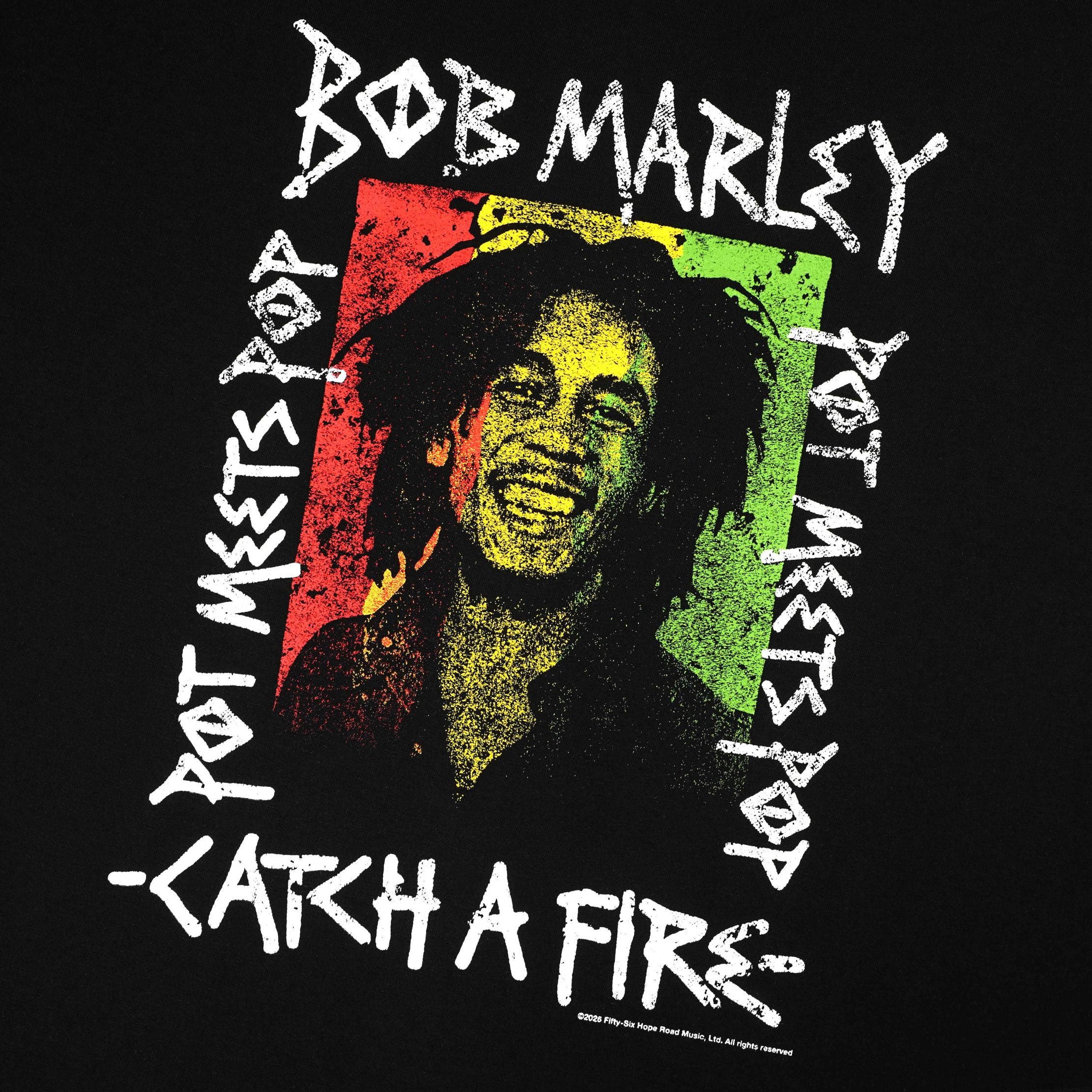 Pot Meets Pop x Bob Marley - Catch A fire Longsleeve Black