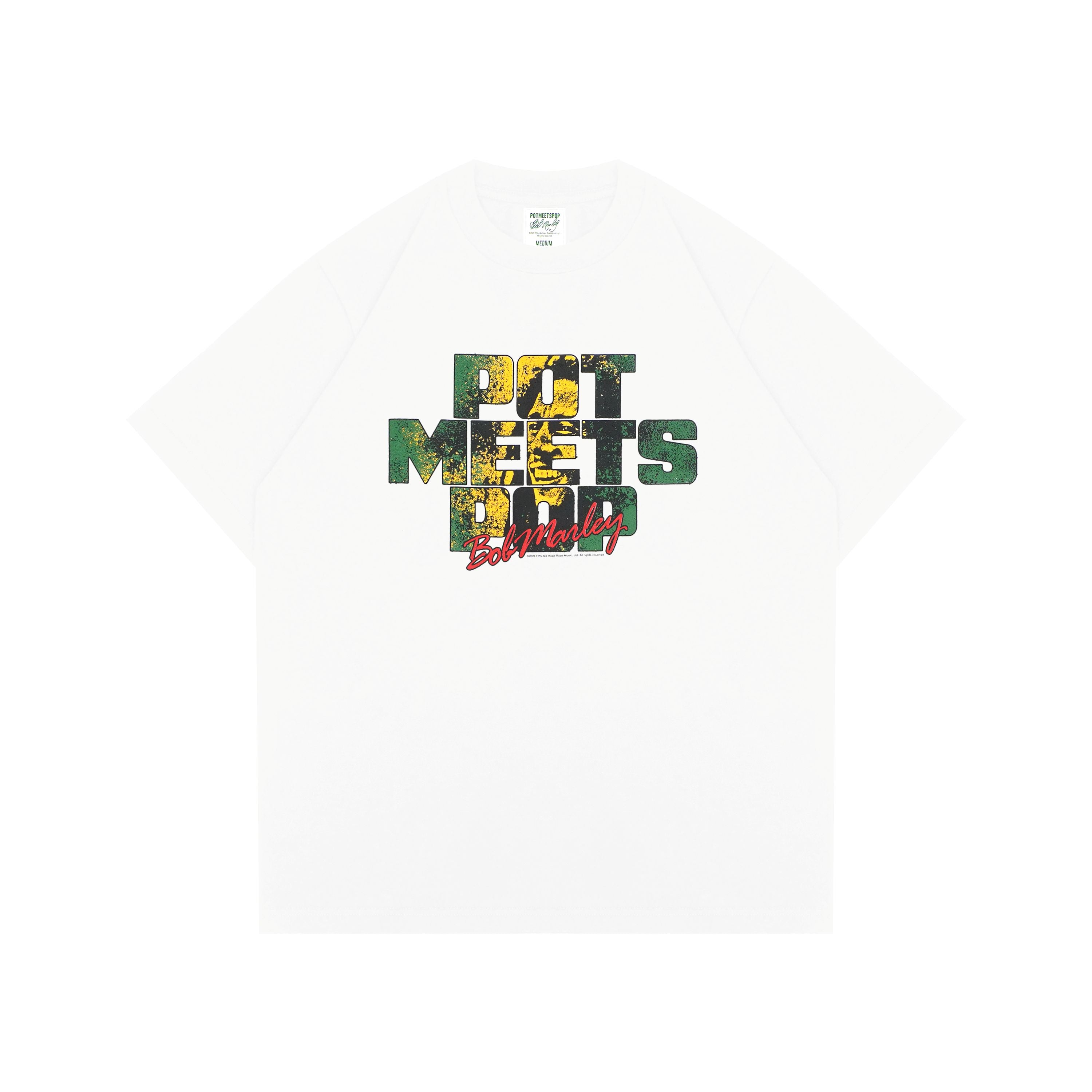 Pot Meets Pop x Bob Marley - Sunset Tee White