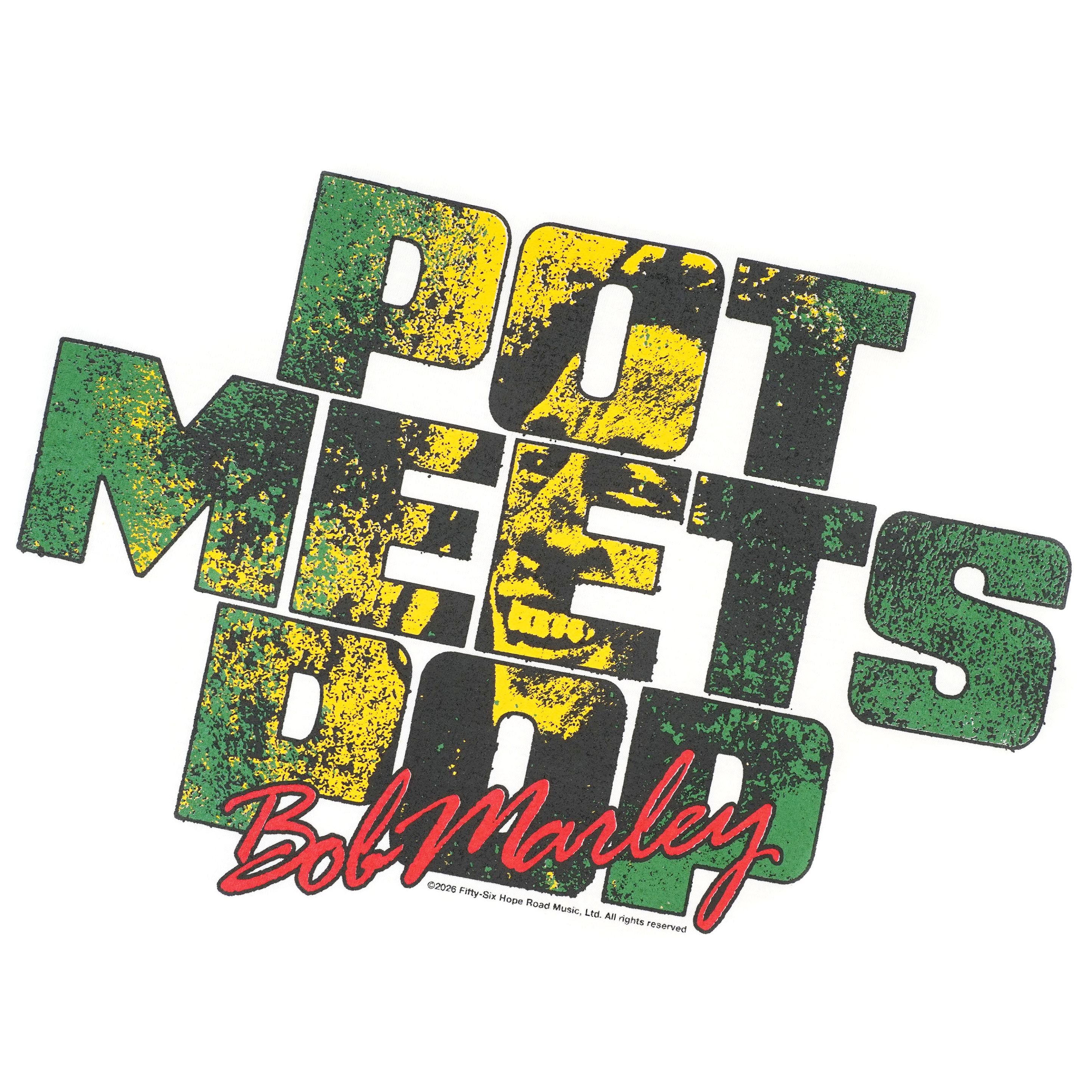 Pot Meets Pop x Bob Marley - Sunset Tee White