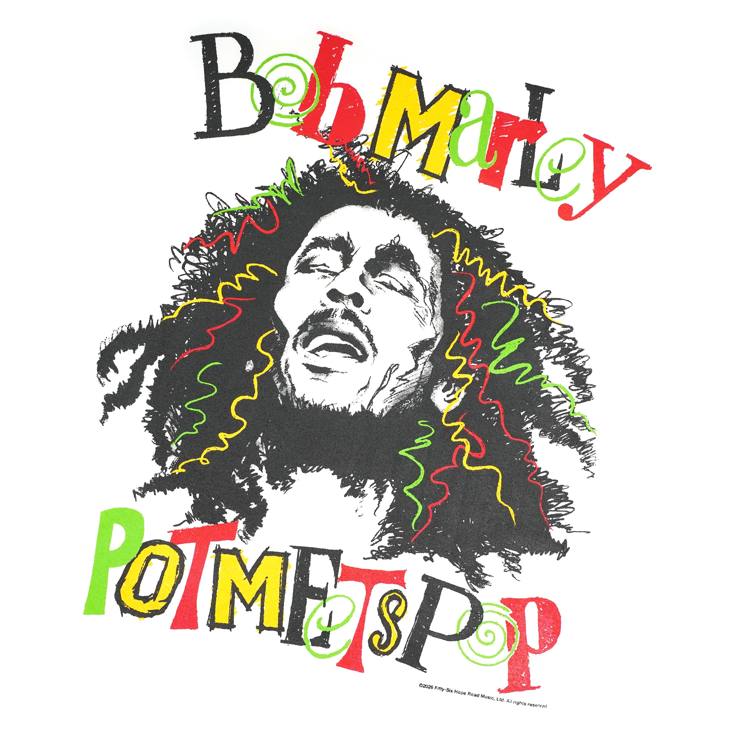 Pot Meets Pop x Bob Marley - Sketch Tee White