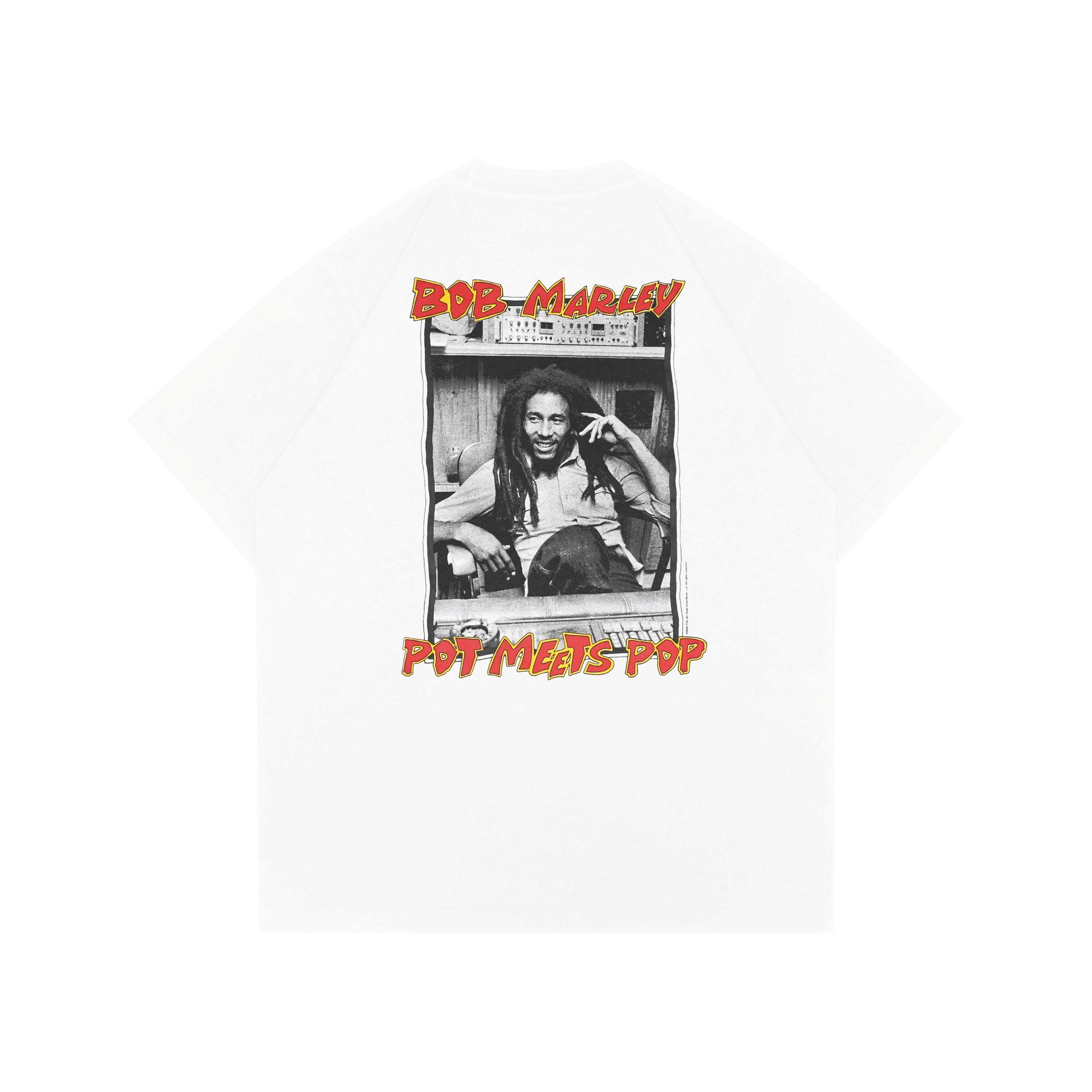 Pot Meets Pop x Bob Marley - Up Rissing Tee White