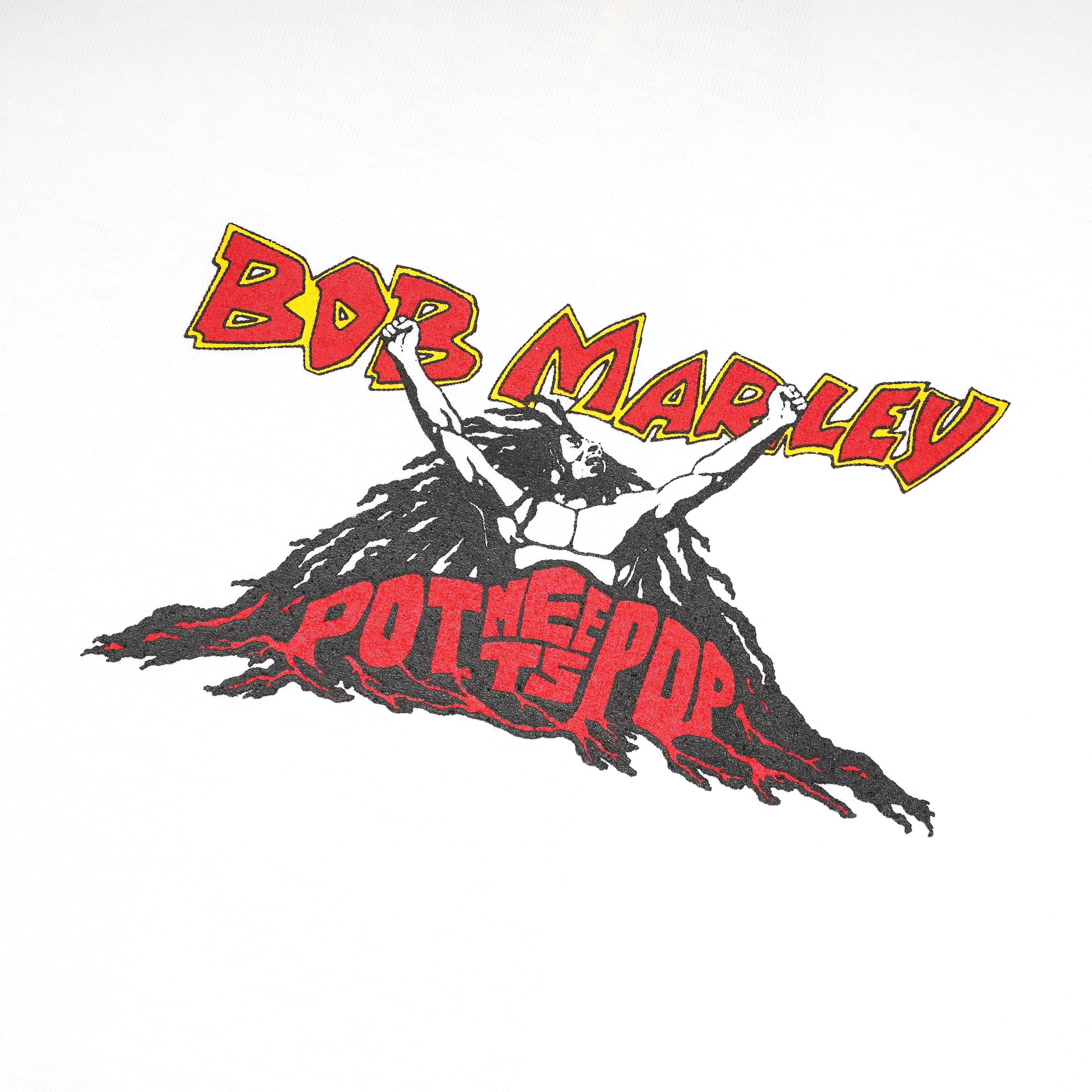 Pot Meets Pop x Bob Marley - Up Rissing Tee White