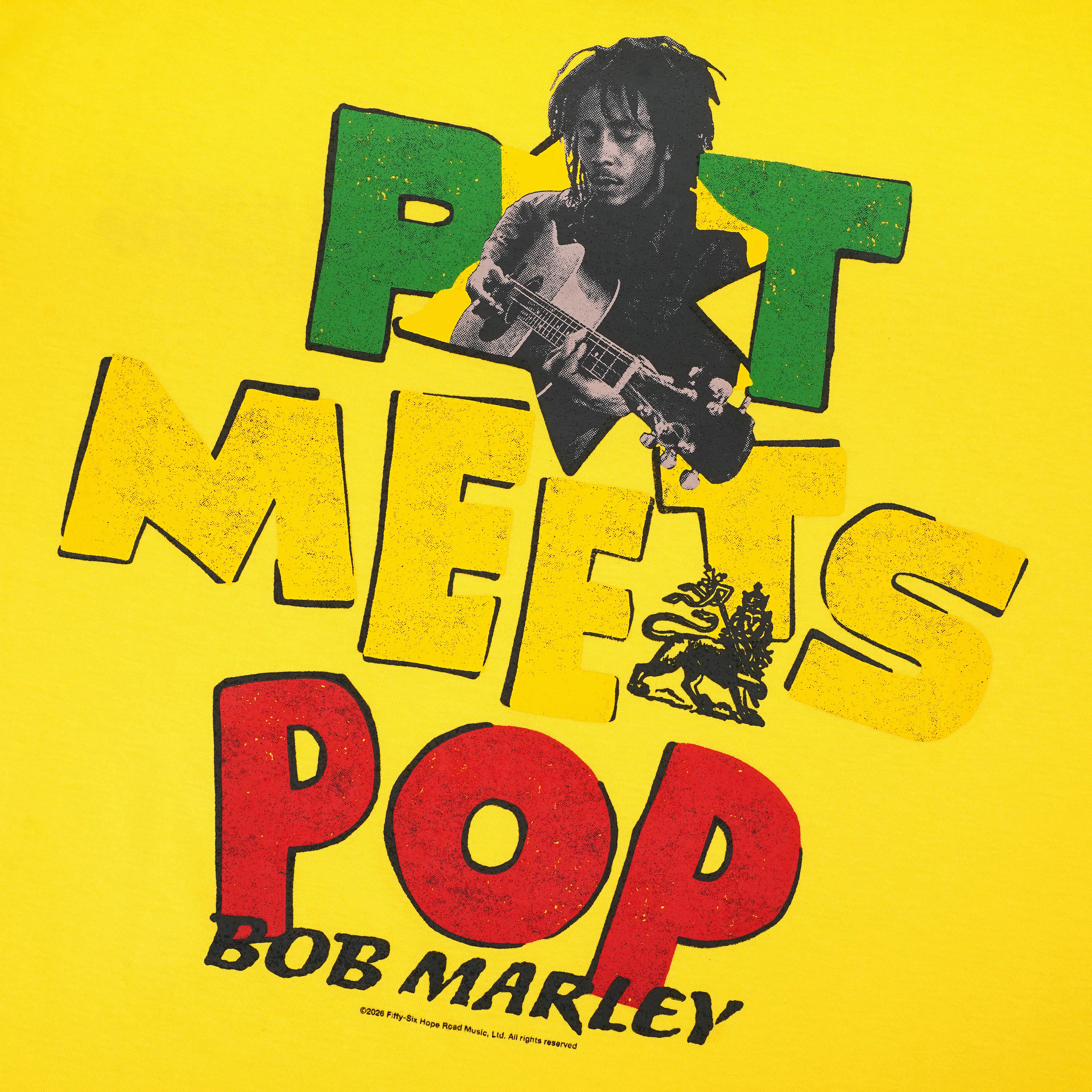 Pot Meets Pop x Bob Marley - Lion Tee Yellow