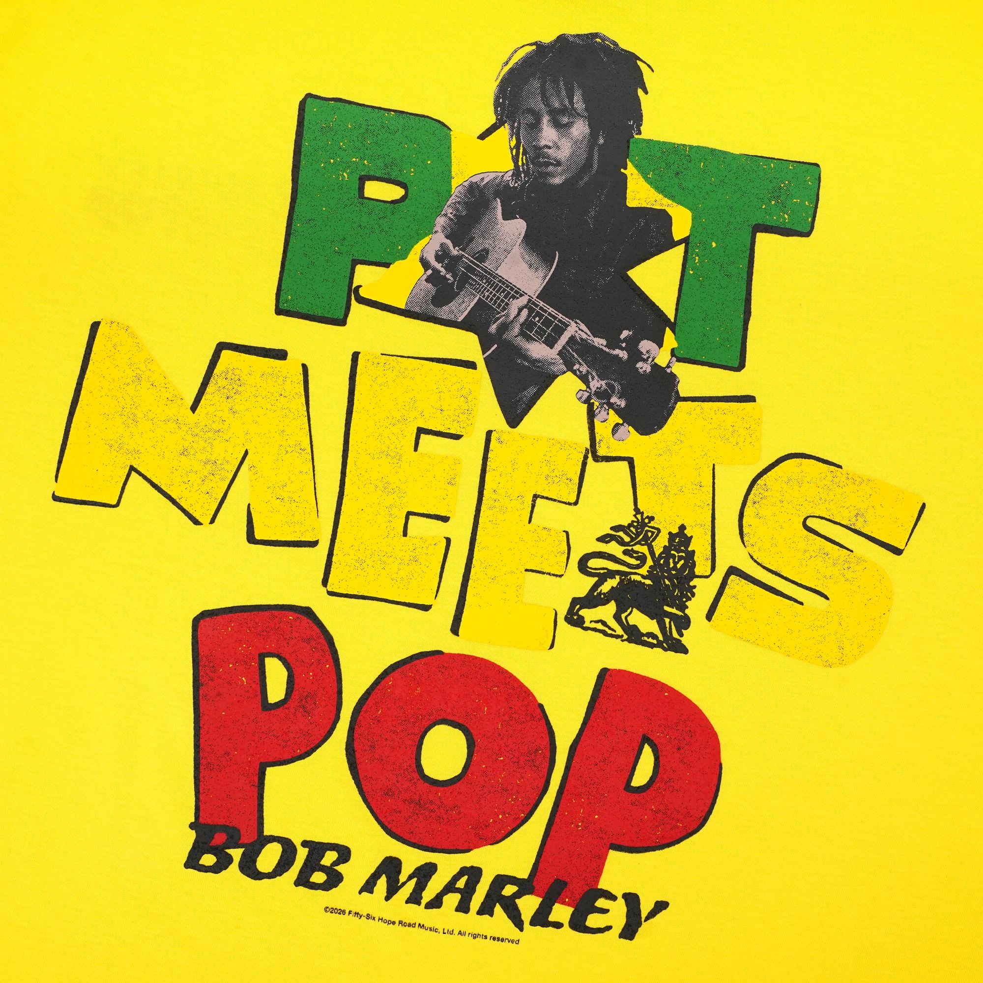 Pot Meets Pop x Bob Marley - Lion Tee Yellow