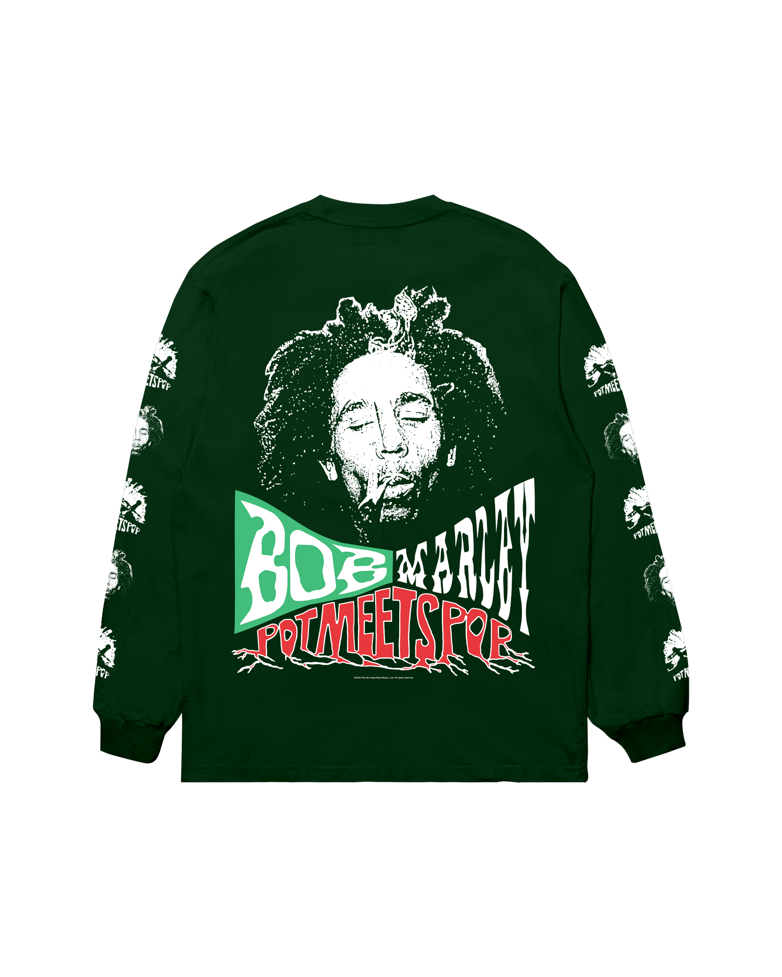 Pot Meets Pop x Bob Marley - Uprising Ls Tee Green - Longsleeve