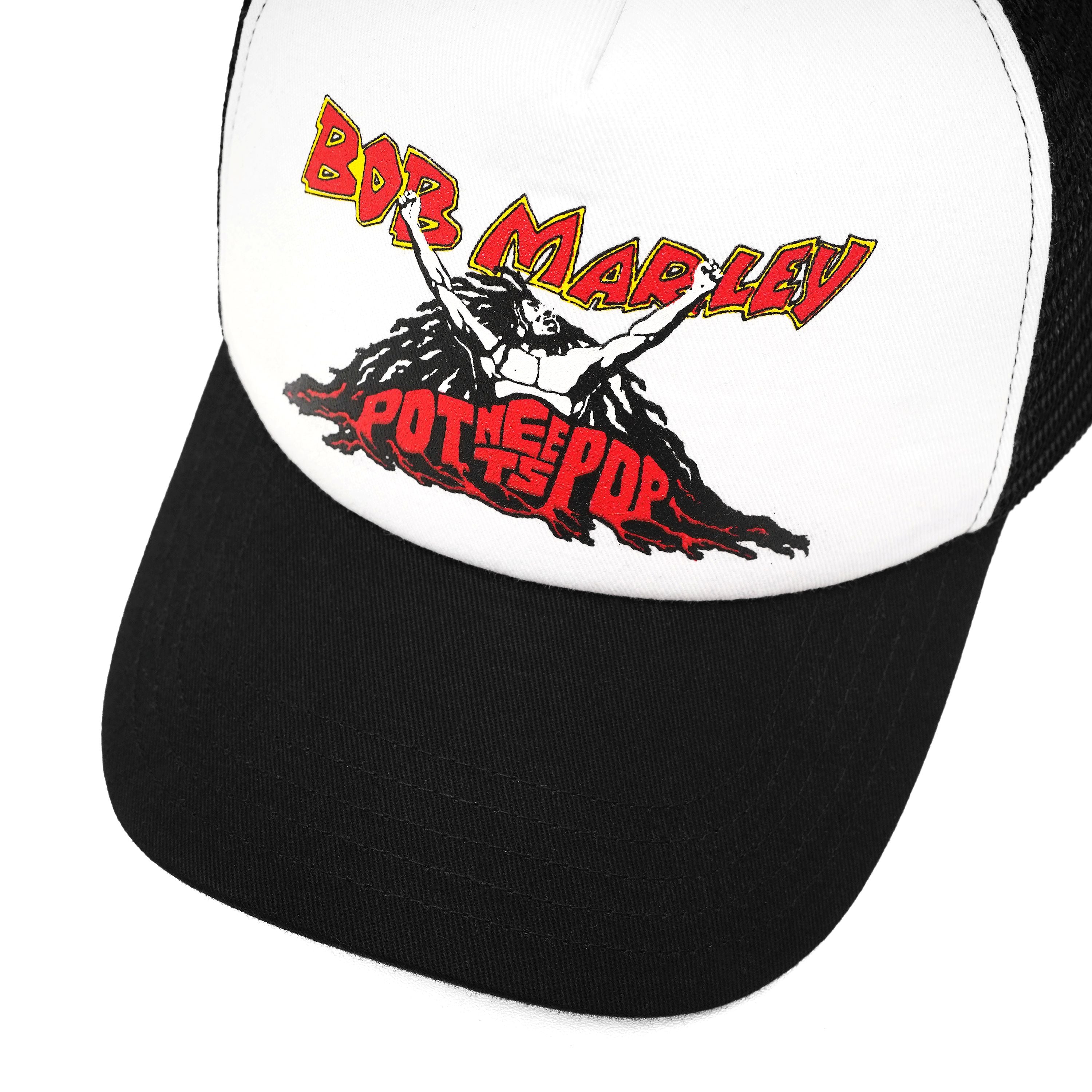 Pot Meets Pop x Bob Marley - Up rising Trucker Hat Black