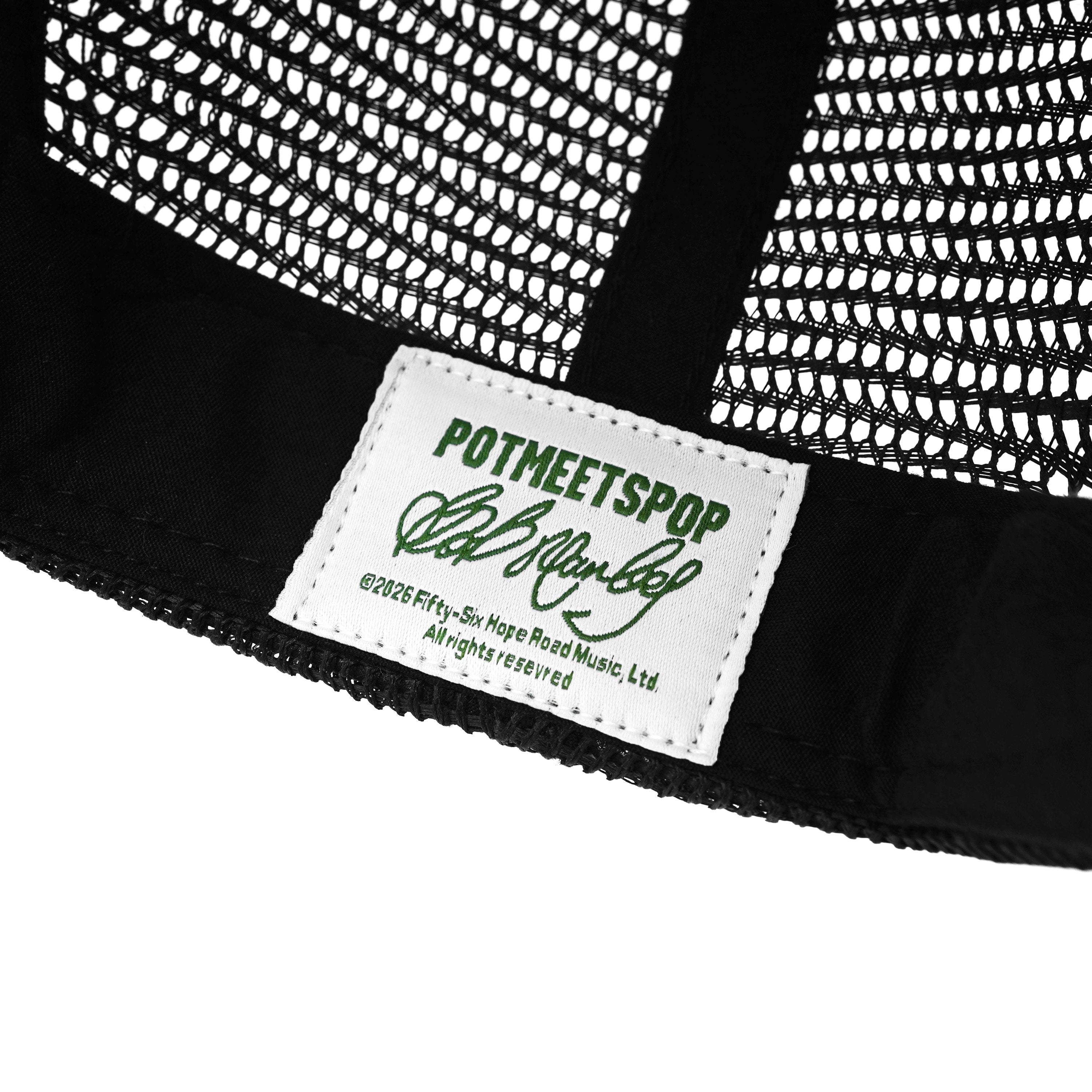 Pot Meets Pop x Bob Marley - Up rising Trucker Hat Black
