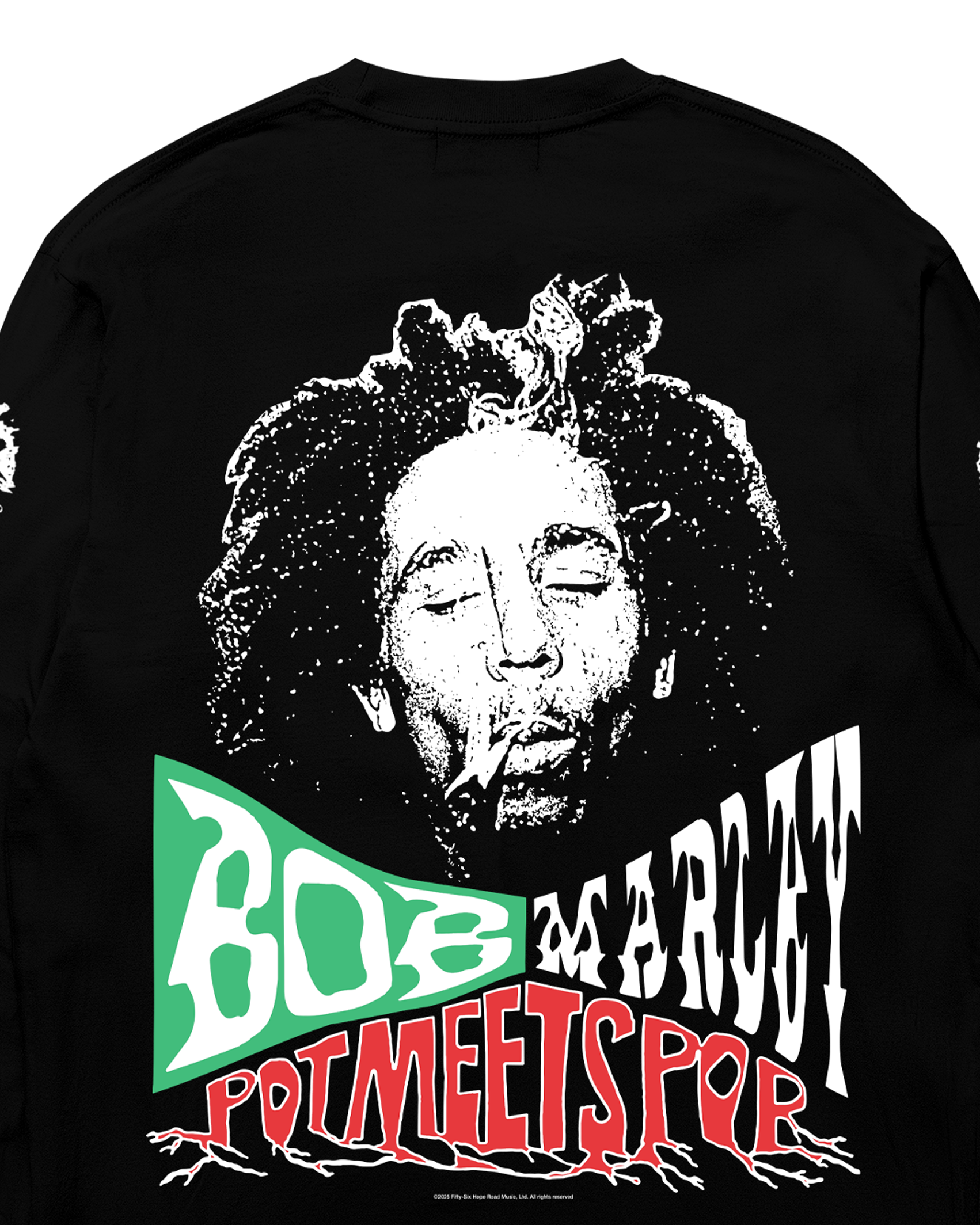 Pot Meets Pop x Bob Marley - Uprising Ls Tee Black