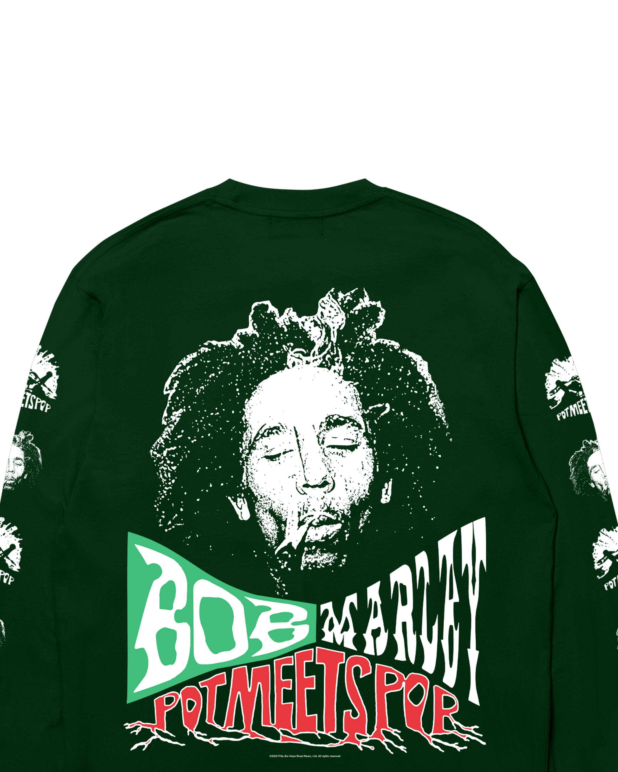 Pot Meets Pop x Bob Marley - Uprising Ls Tee Green - Longsleeve