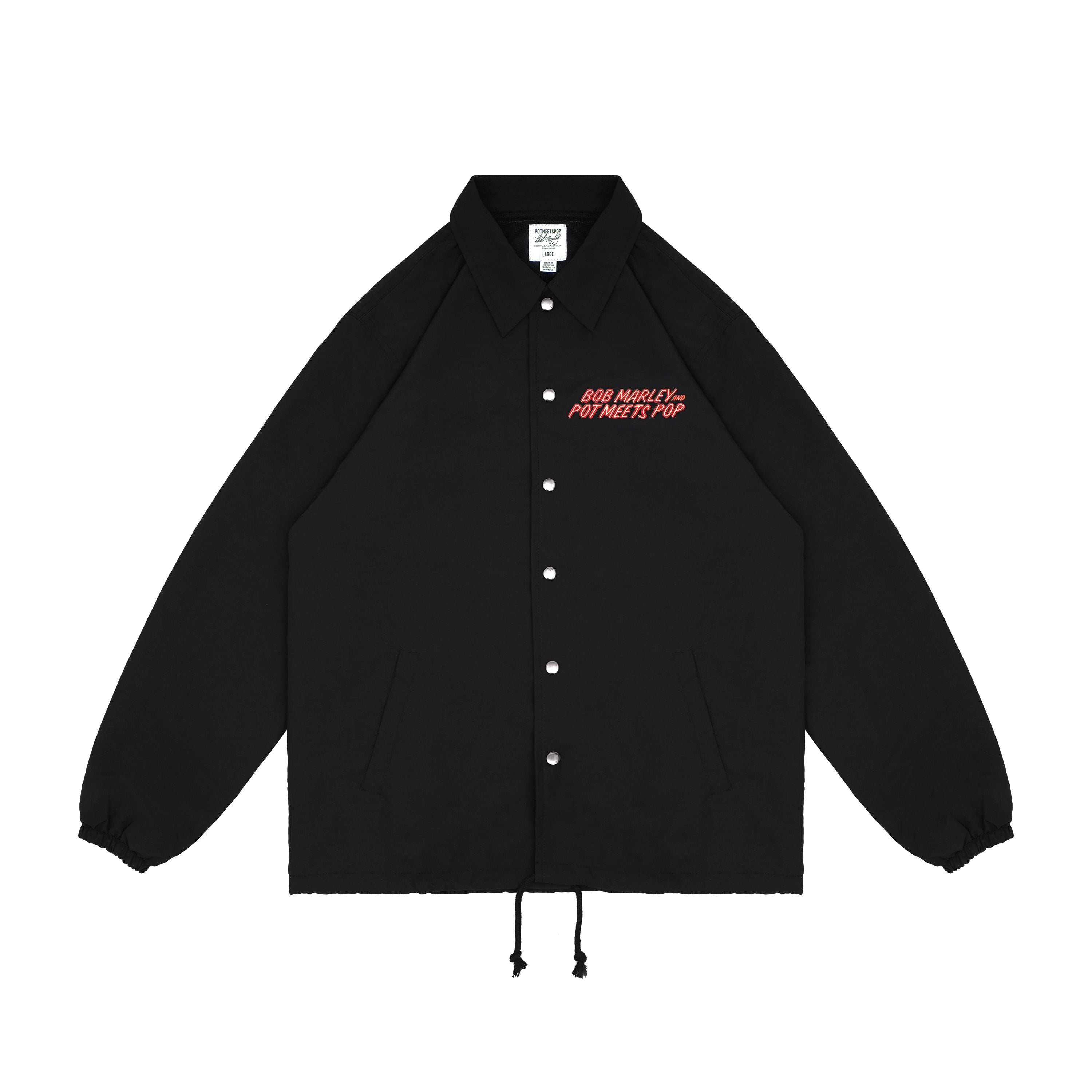 Pot Meets Pop x Bob Marley - Live Coach Jacket Black