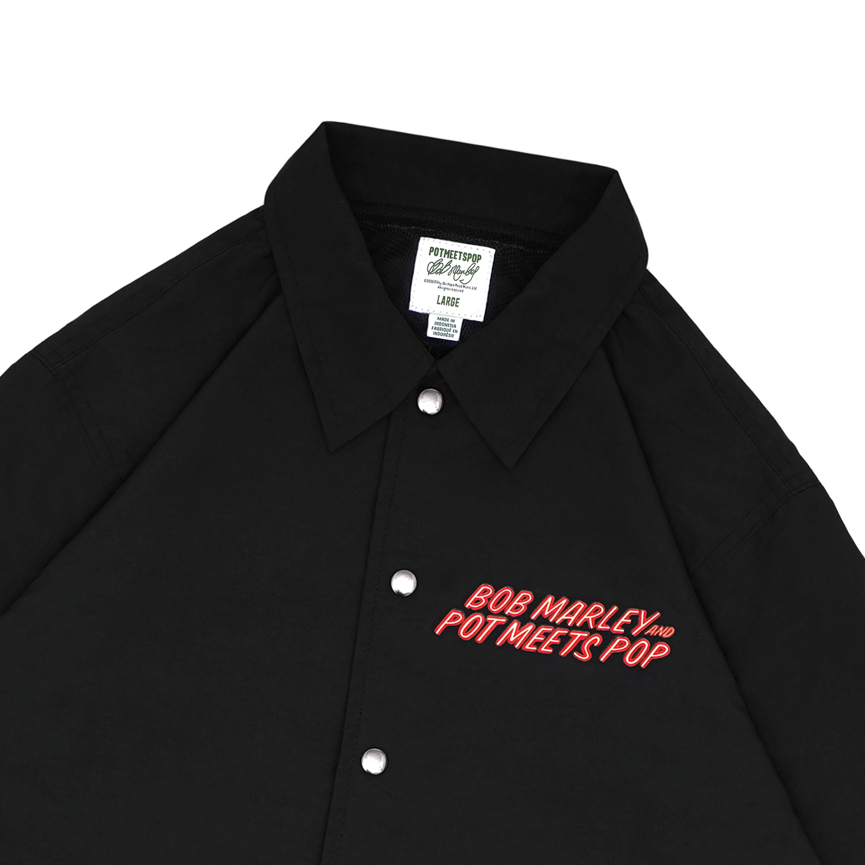 Pot Meets Pop x Bob Marley - Live Coach Jacket Black