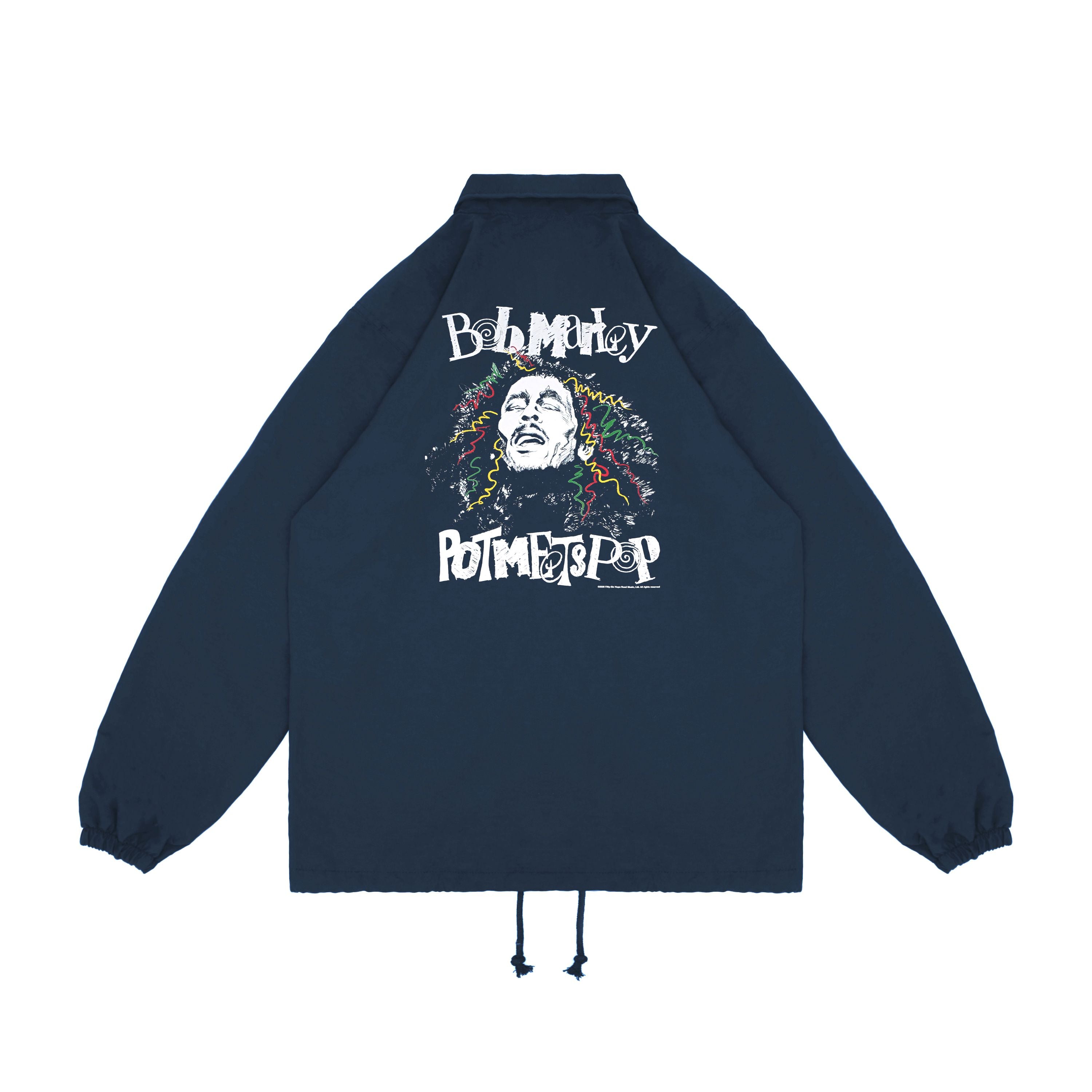 Pot Meets Pop x Bob Marley - Sketch Coach Jacket Navy